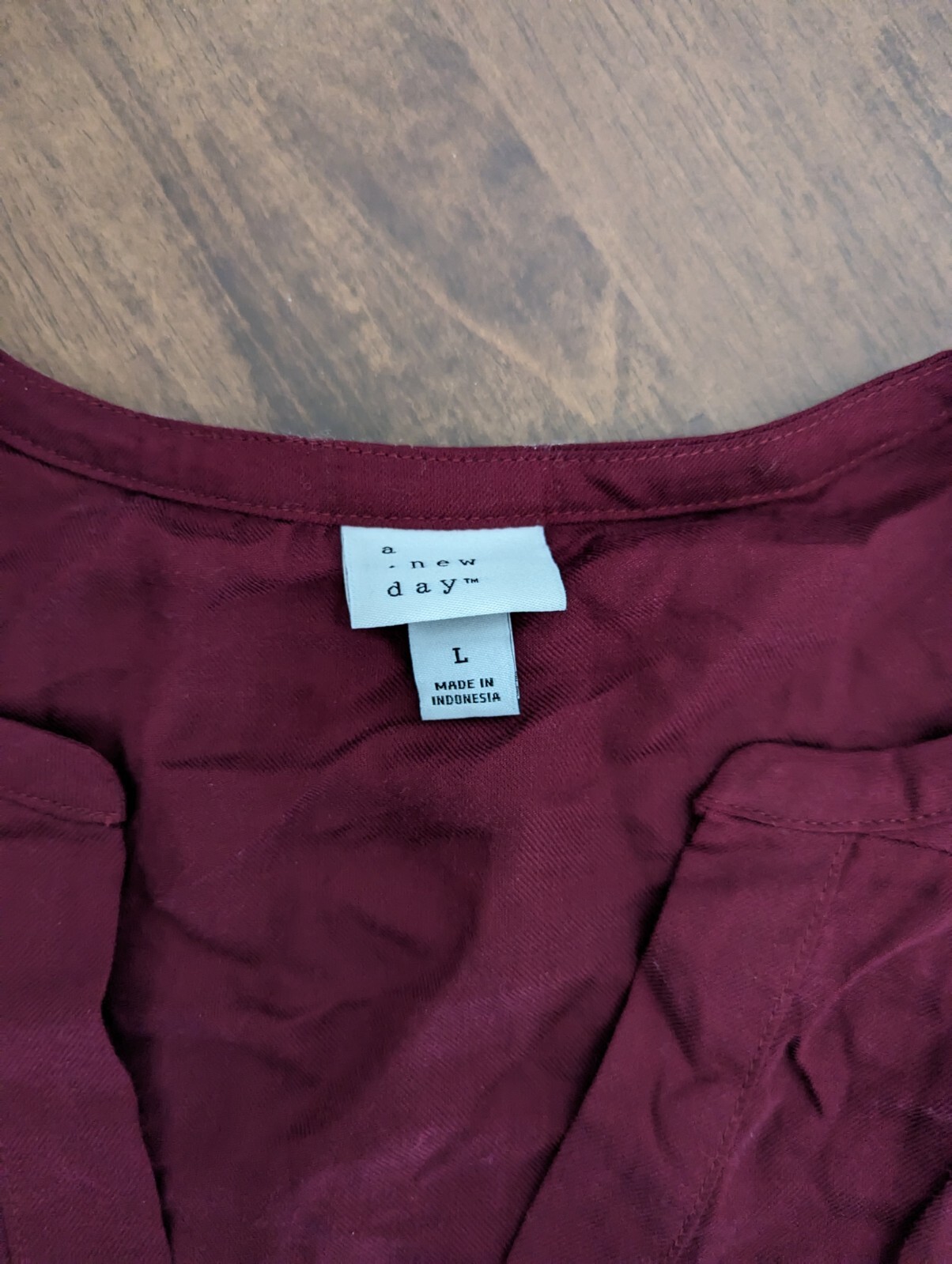 Womens A New Day Maroon Boxy Casual Top Sz L Boho Summer Casual