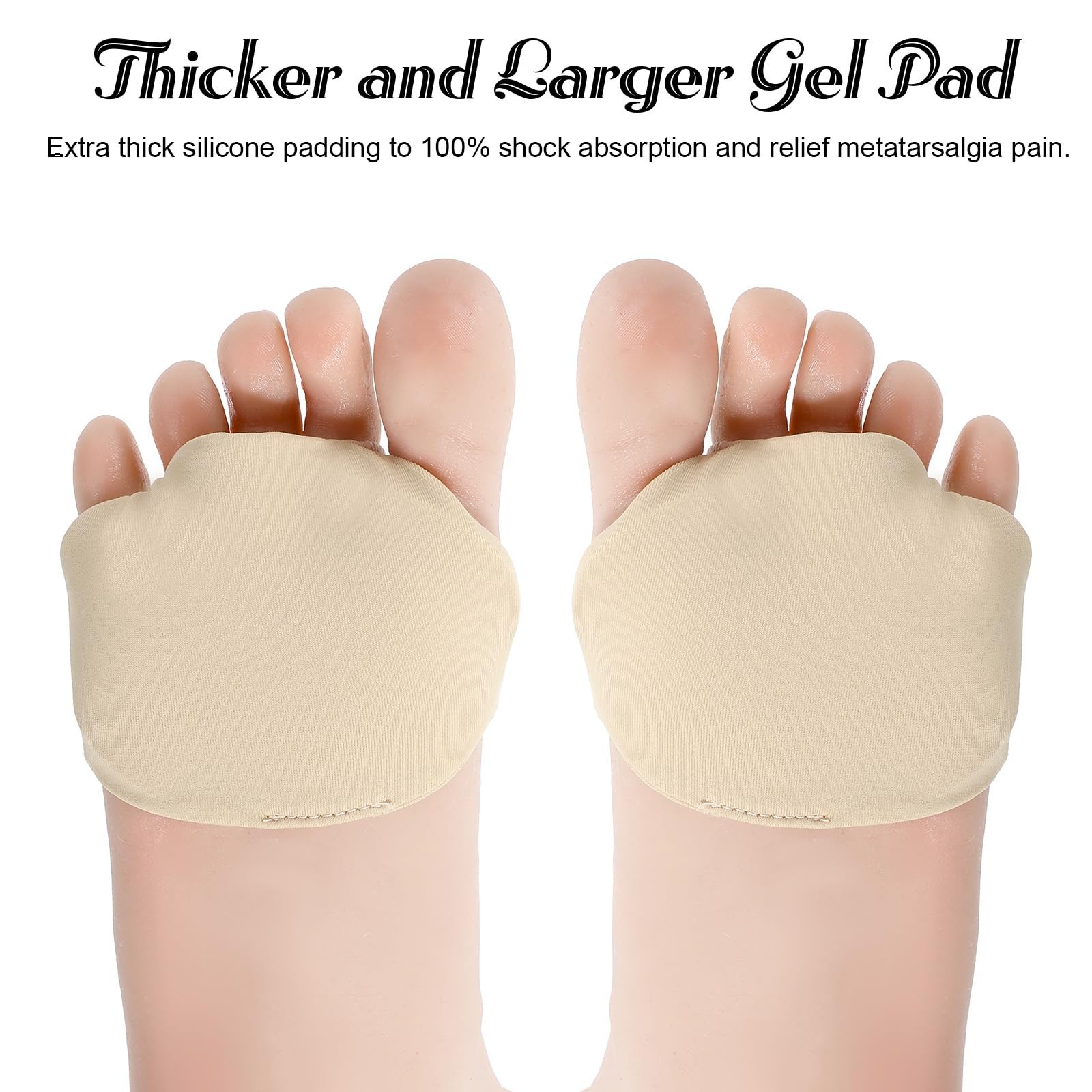 2 Pairs Thick Metatarsal Pads for Women, Foot S, Skin