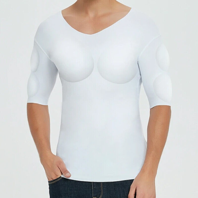 Men’s Invisible Pads Shaper Fake Muscle Chest Tops Protection Sponge Enhancers