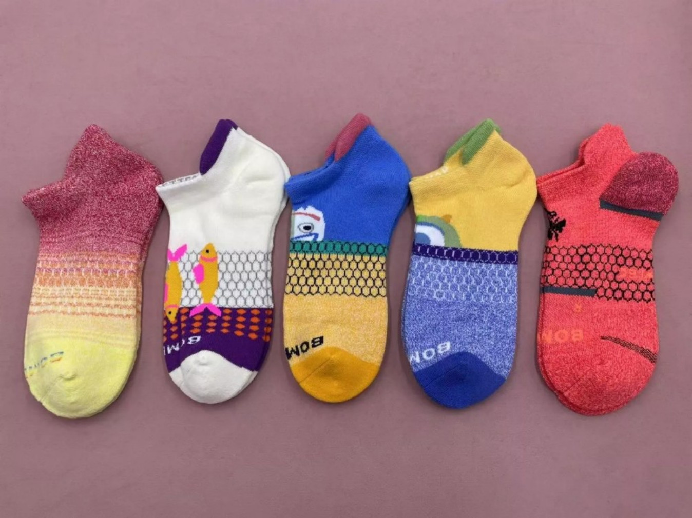 5 pairs/Set Bombas Women’s Solid Honeycomb Ankle socks – Size Medium 8-10.5
