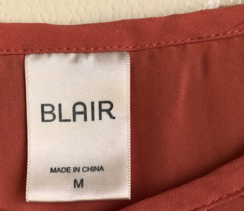 Blair Women’s Medium Crocheted Tunic Blouse Light Coral ~Excellent Used Cond~