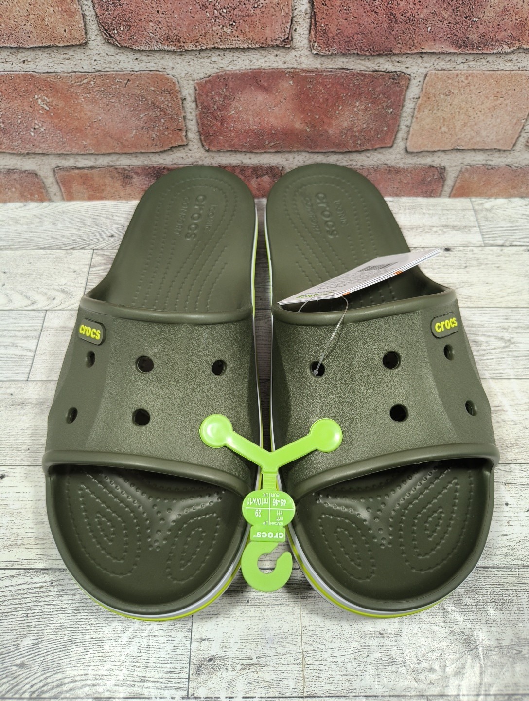 Crocs Bayaband Slide Sandals Men’s Size 11 Army Green 205392-309 NWT
