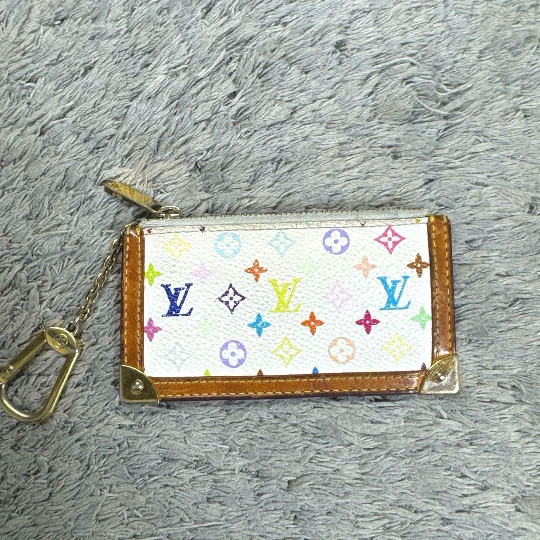 Auth Louis Vuitton Pochette Cles Monogram Multicolor Coin Case Made in Spain LV