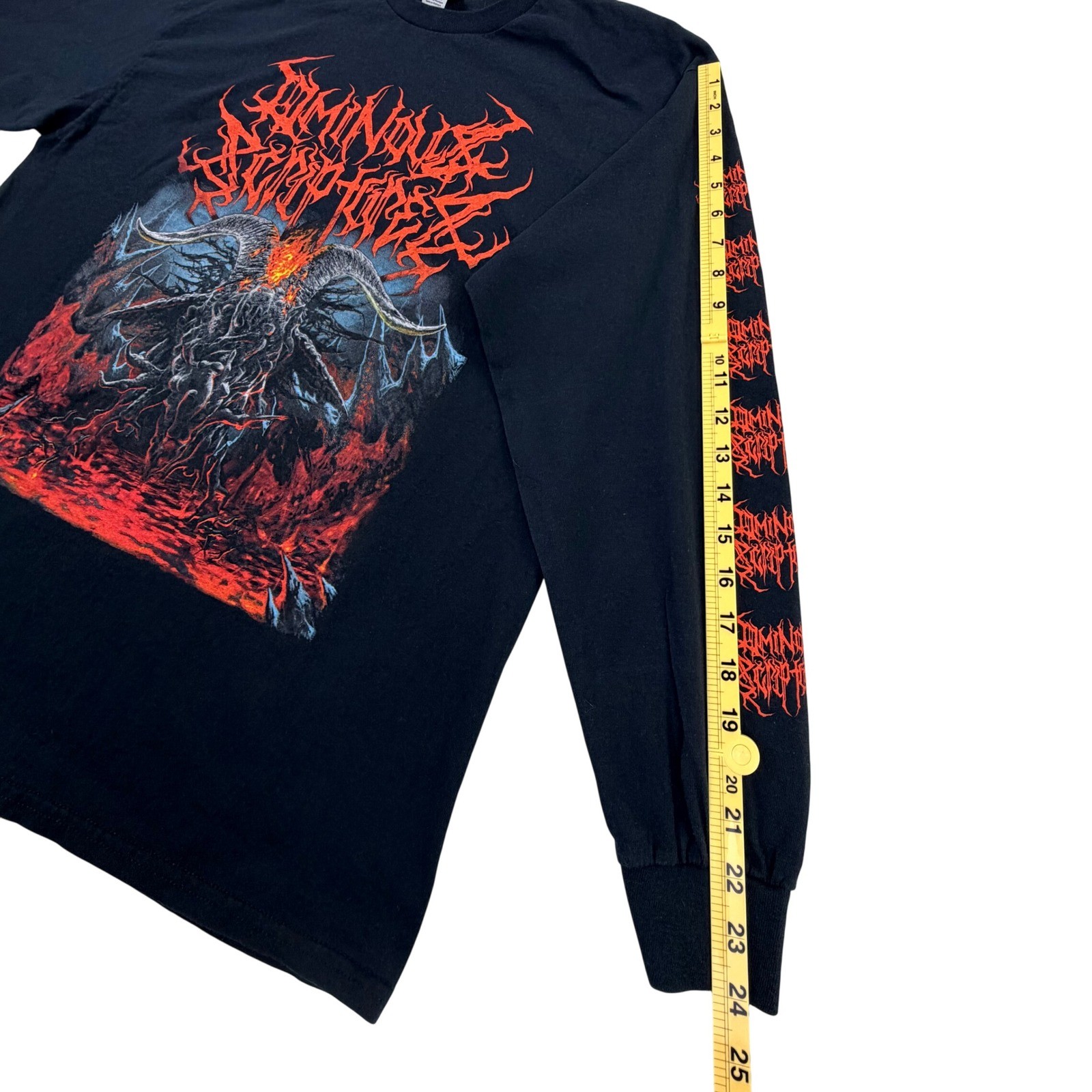 Ominous Scriptures Death Metal Shirt Men XL Black Long Sleeve Demonic Totem I Am