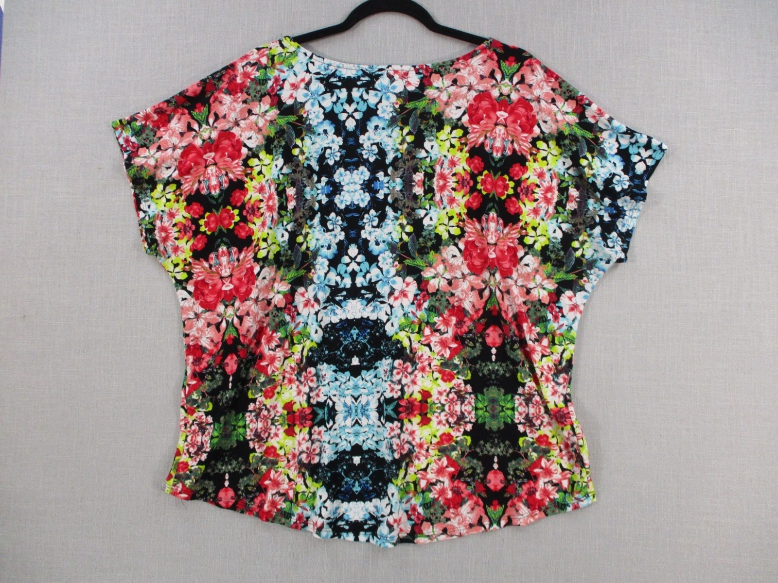 Dressbarn Womens Floral Print Top 2X Polyester Spandex Blend Made In USA