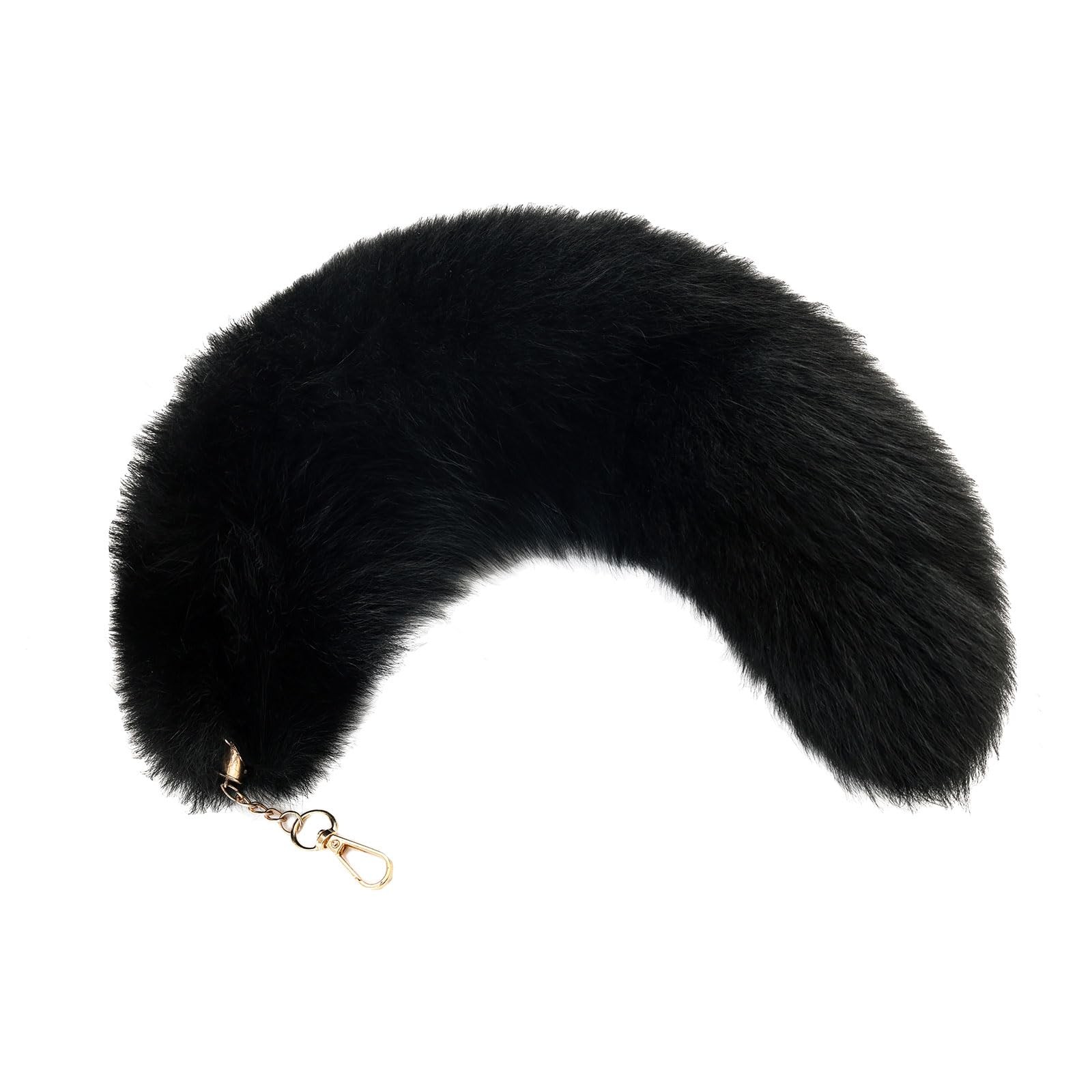 Fluffy Therian Fox Tail Keychain Soft Plush Accessory for Cosplay, Ren Faire…