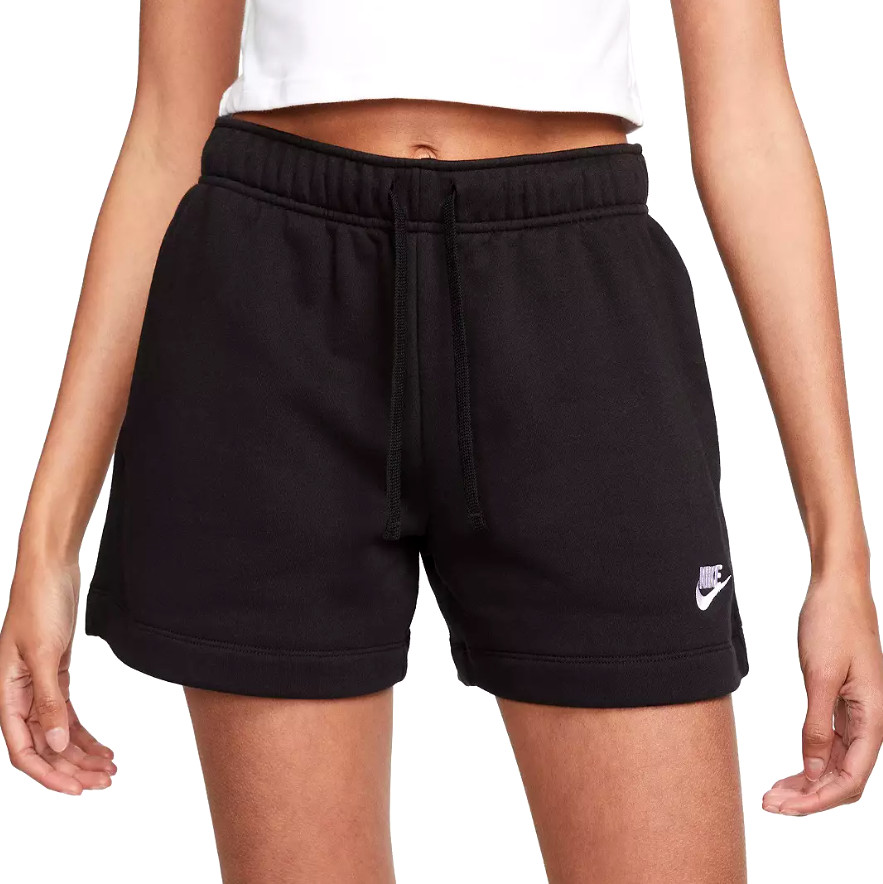 *NEW* Women NIKE Sports Club Fleece Logo Mid Rise Short Black (DQ5802 010)👍