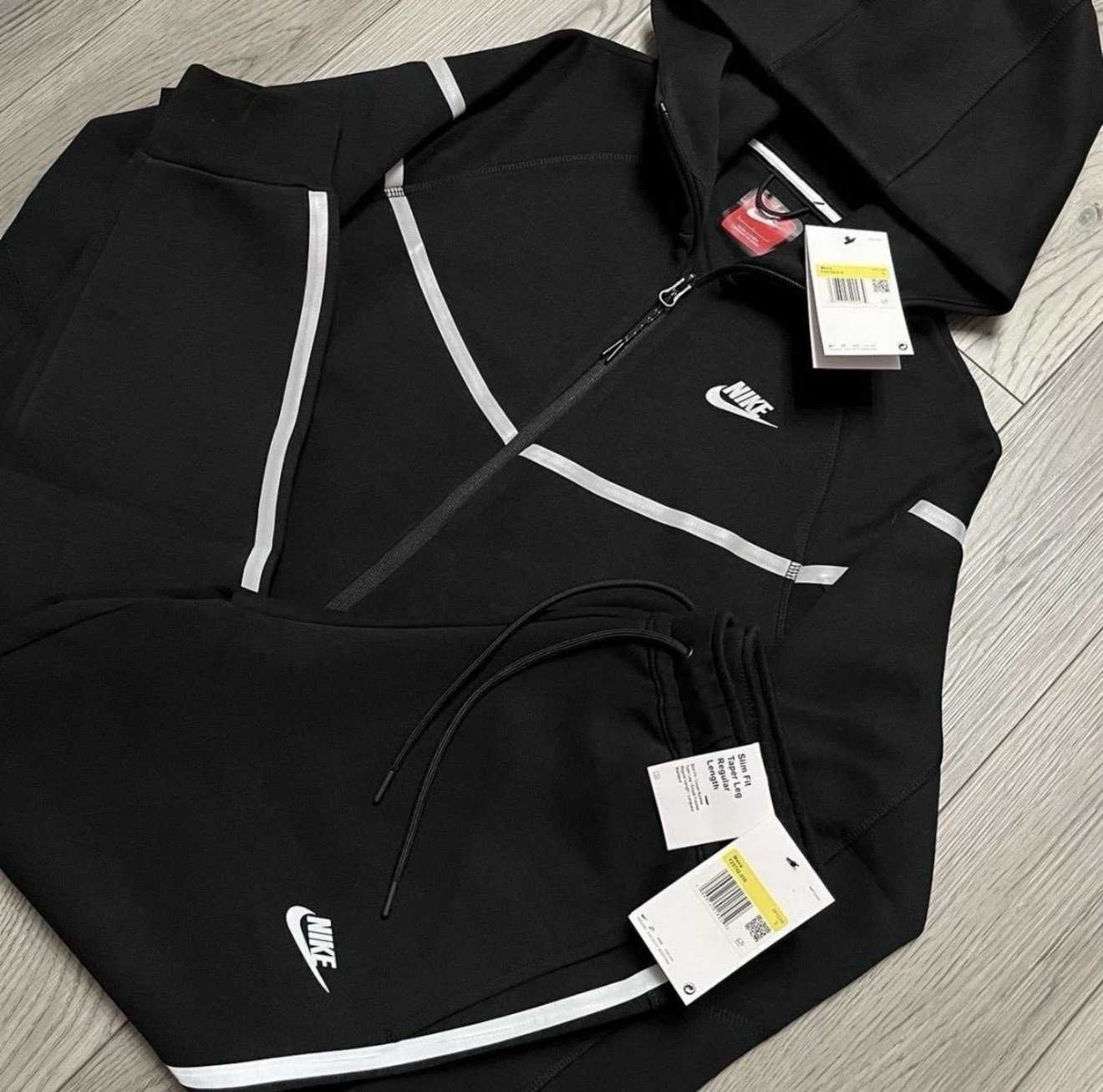 Nike Tech Fleece Black Reflective 2-Piece Set Tracksuit LARGE