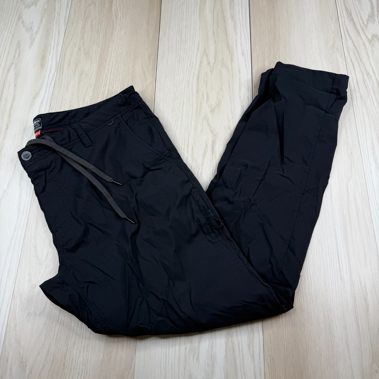 686 Everywhere Collection Mens Black Slim Fit Drawstring Hiking Pants Size 38×34