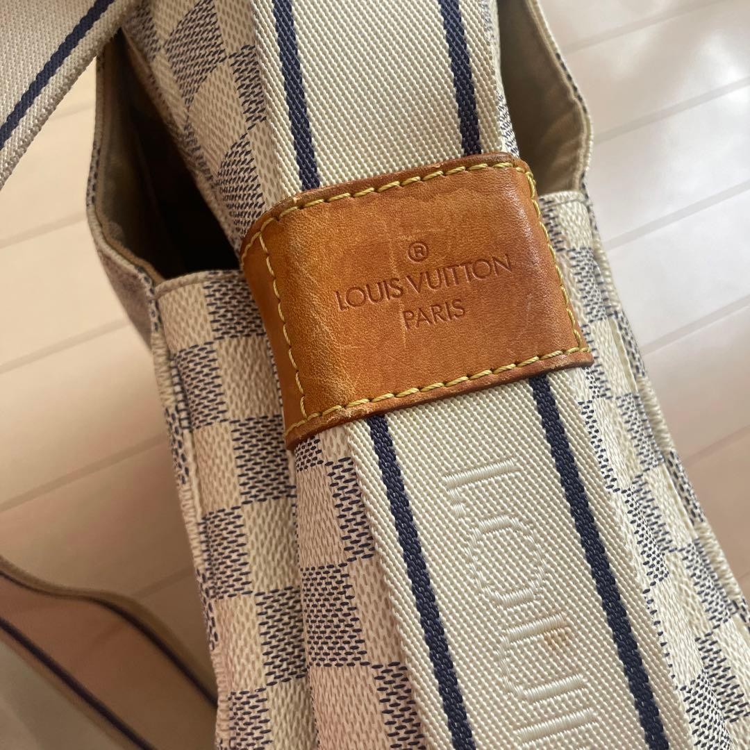 Auth LOUIS VUITTON Damier Azur Naviglio Shoulder Bag Used
