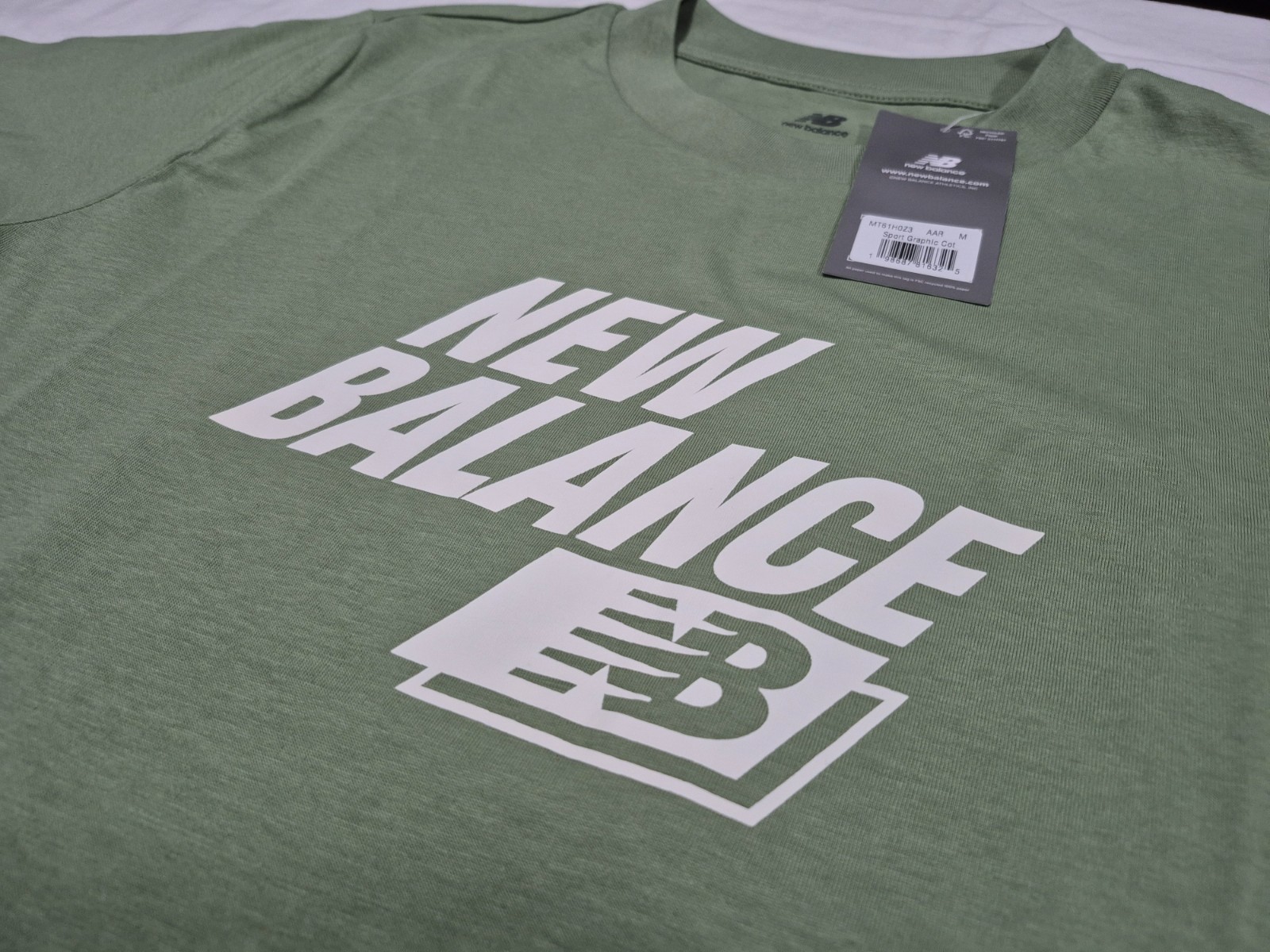 New Balance Men’s Green Logo Classi Sports Running Graphic Cotton T-Shirt