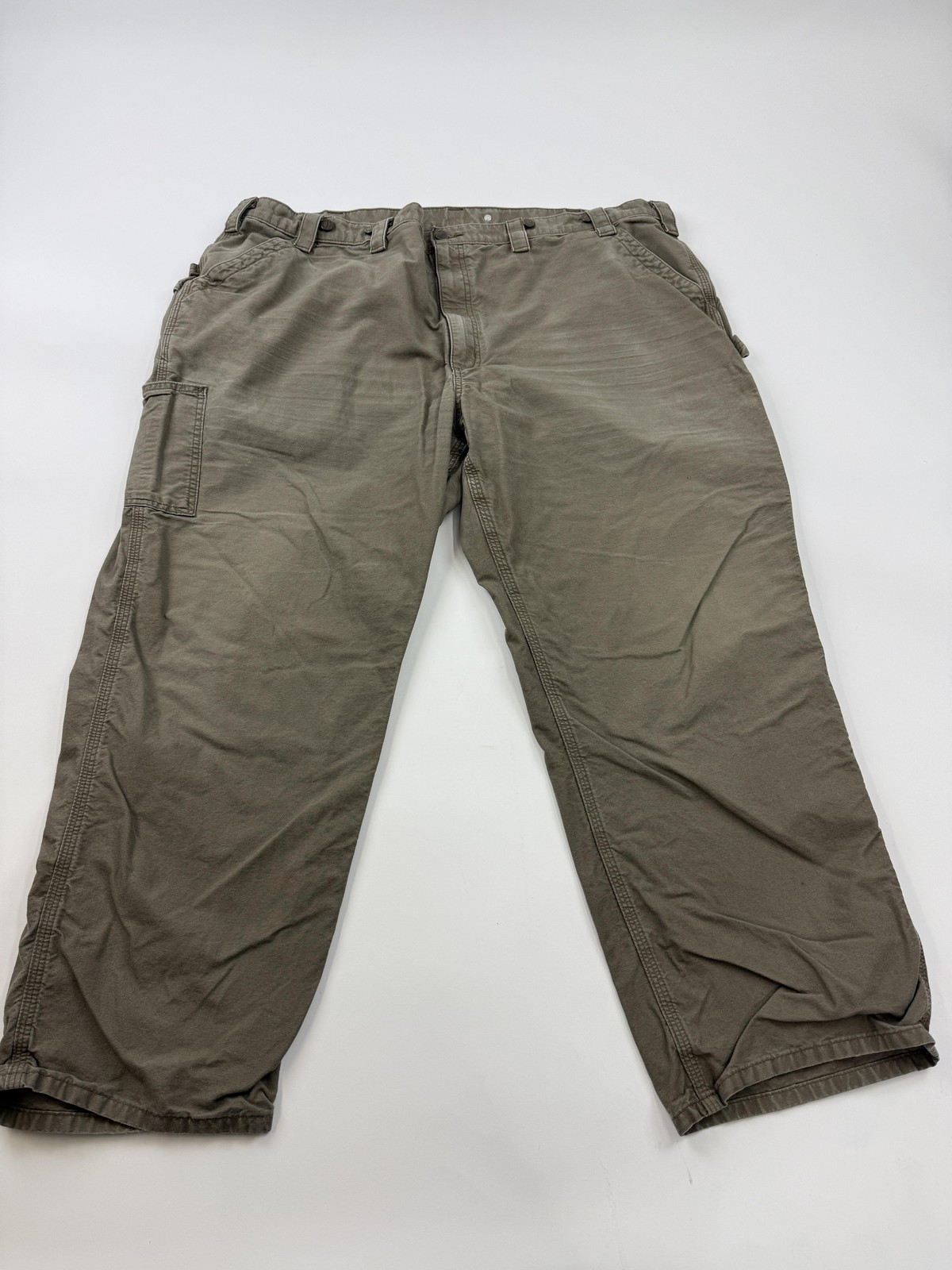 Carhartt Pants Mens 48×28 Brown Relaxed Fit Canvas Carpenter Workwear Utility