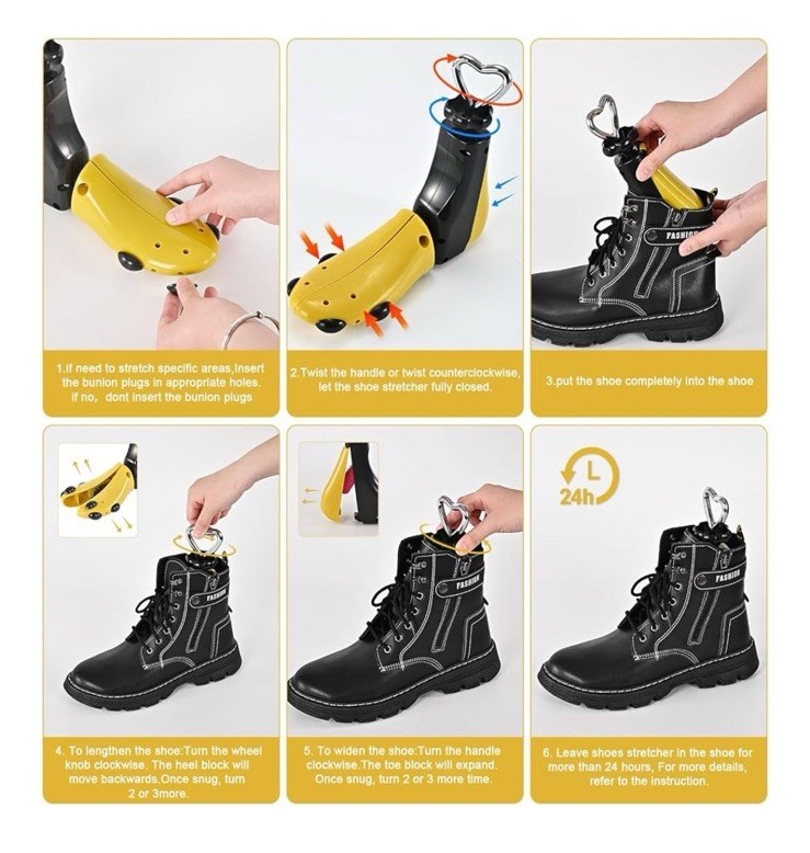 2pcs Yellow Shoe Stretcher Adjustable Width Length Wm’s 11-14, men’s 10-14