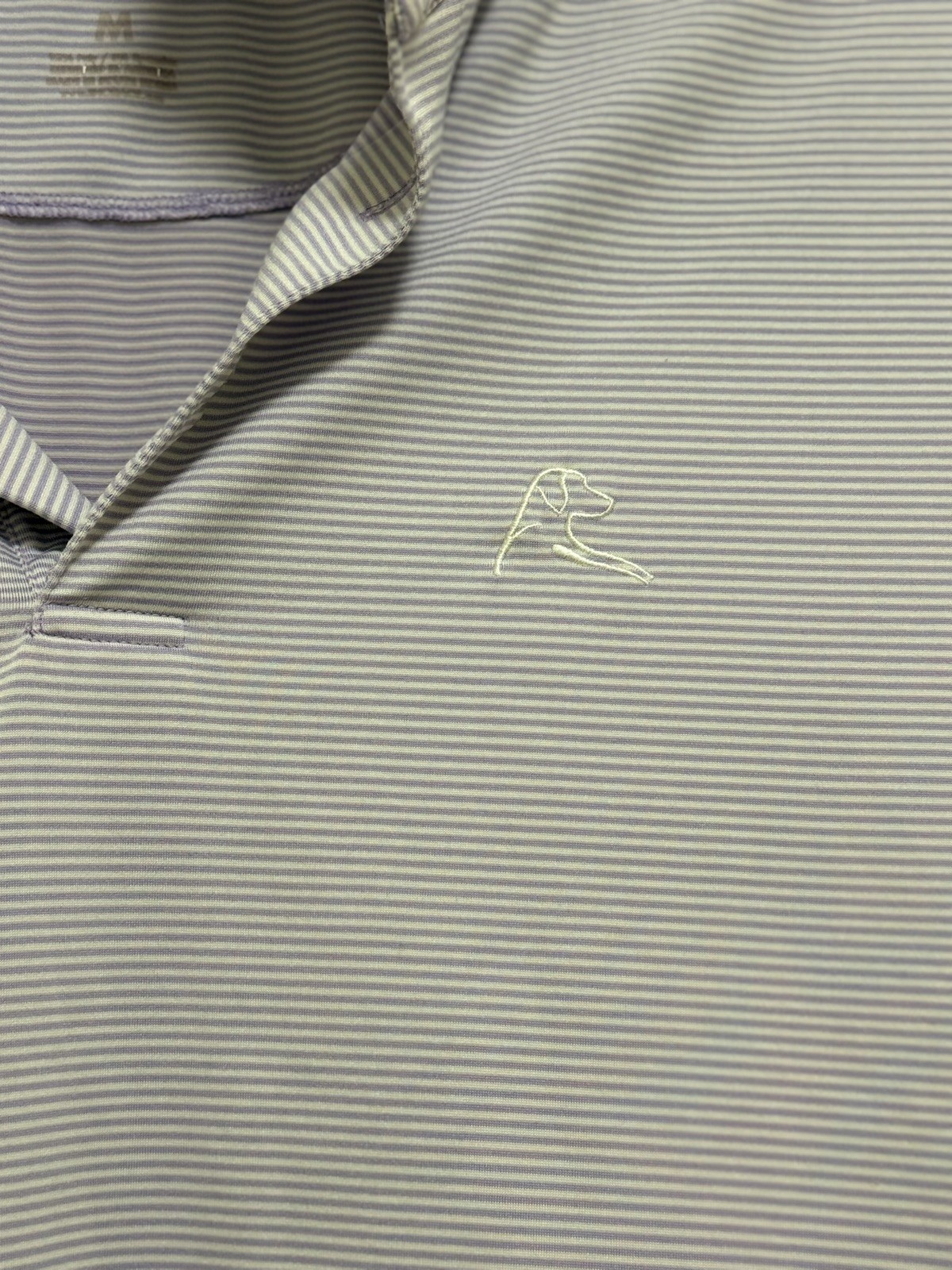 Rhoback Performance Stretch Polo Shirt Purple/White Stripe Men’s Size M