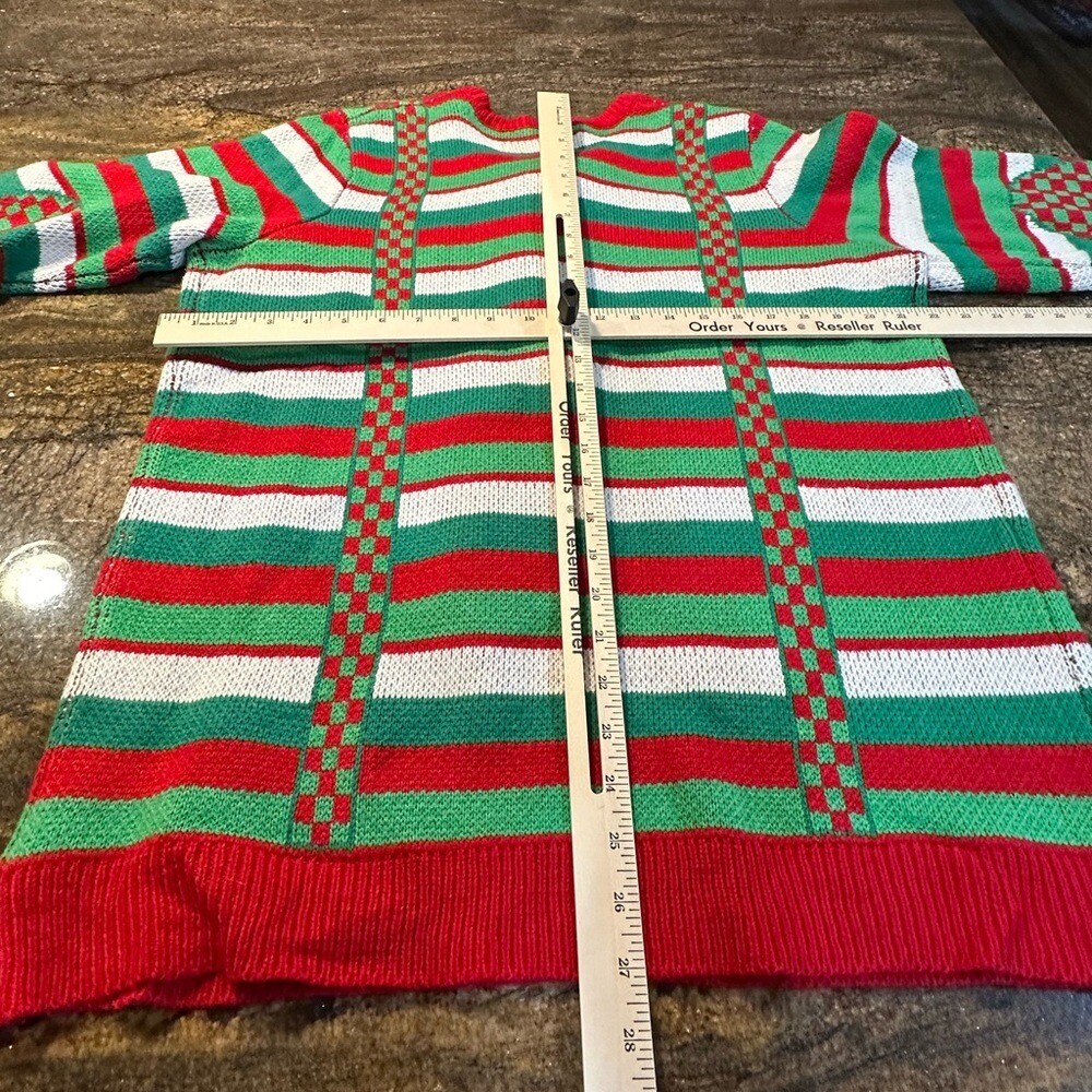 Jolly Sweater Ugly Christmas sweater Crewneck Faux Tie & suspenders sz large