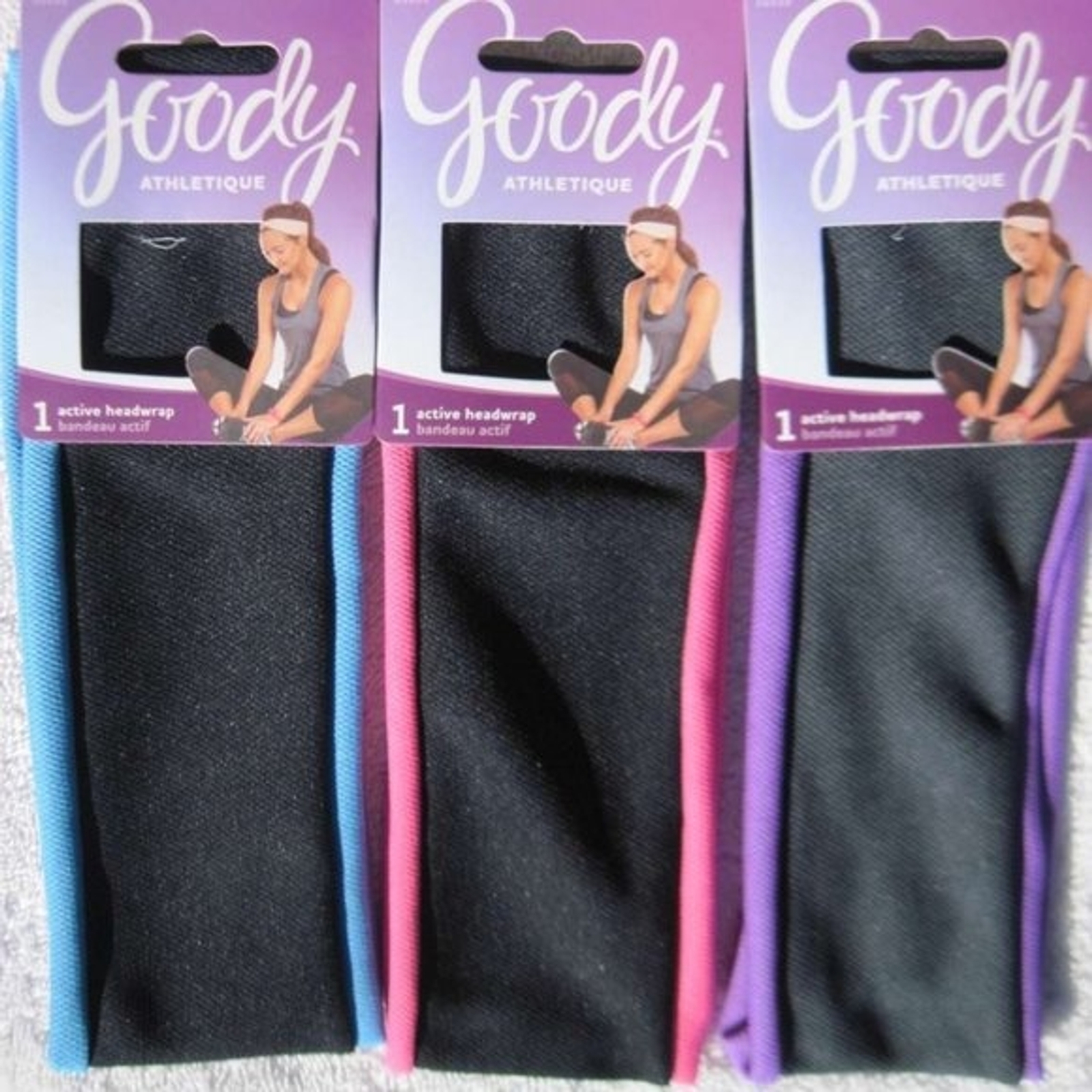 Goody Athletique Soft Wide Fabric Active Headwrap Headband Workout Band Black