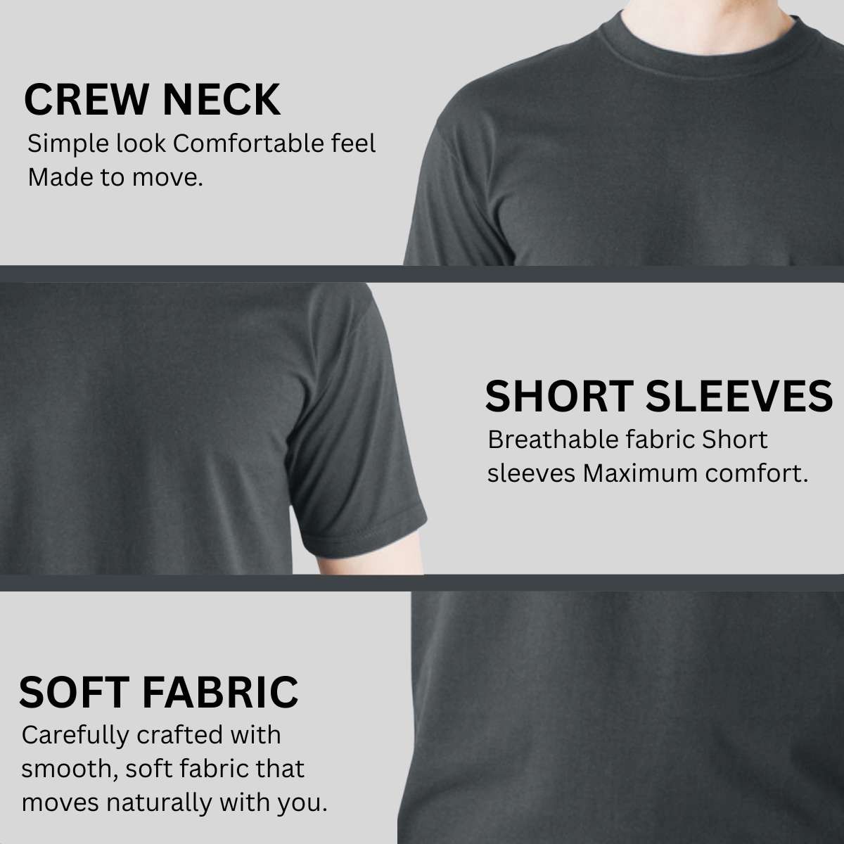 Crew Neck Men’s Heavyweight 100% Cotton Short Sleeve T-Shirts