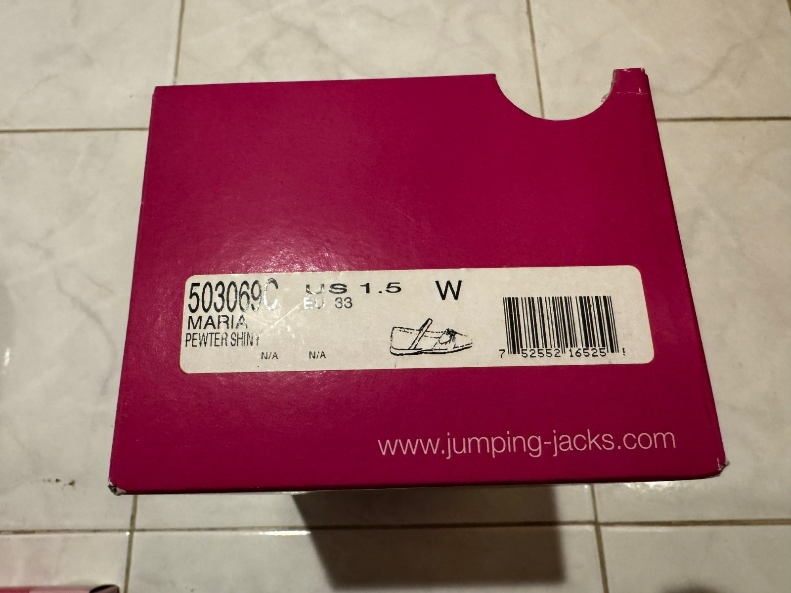 Girls size 1.5w ballets flat gray color maria 50306c NEW IN BOX