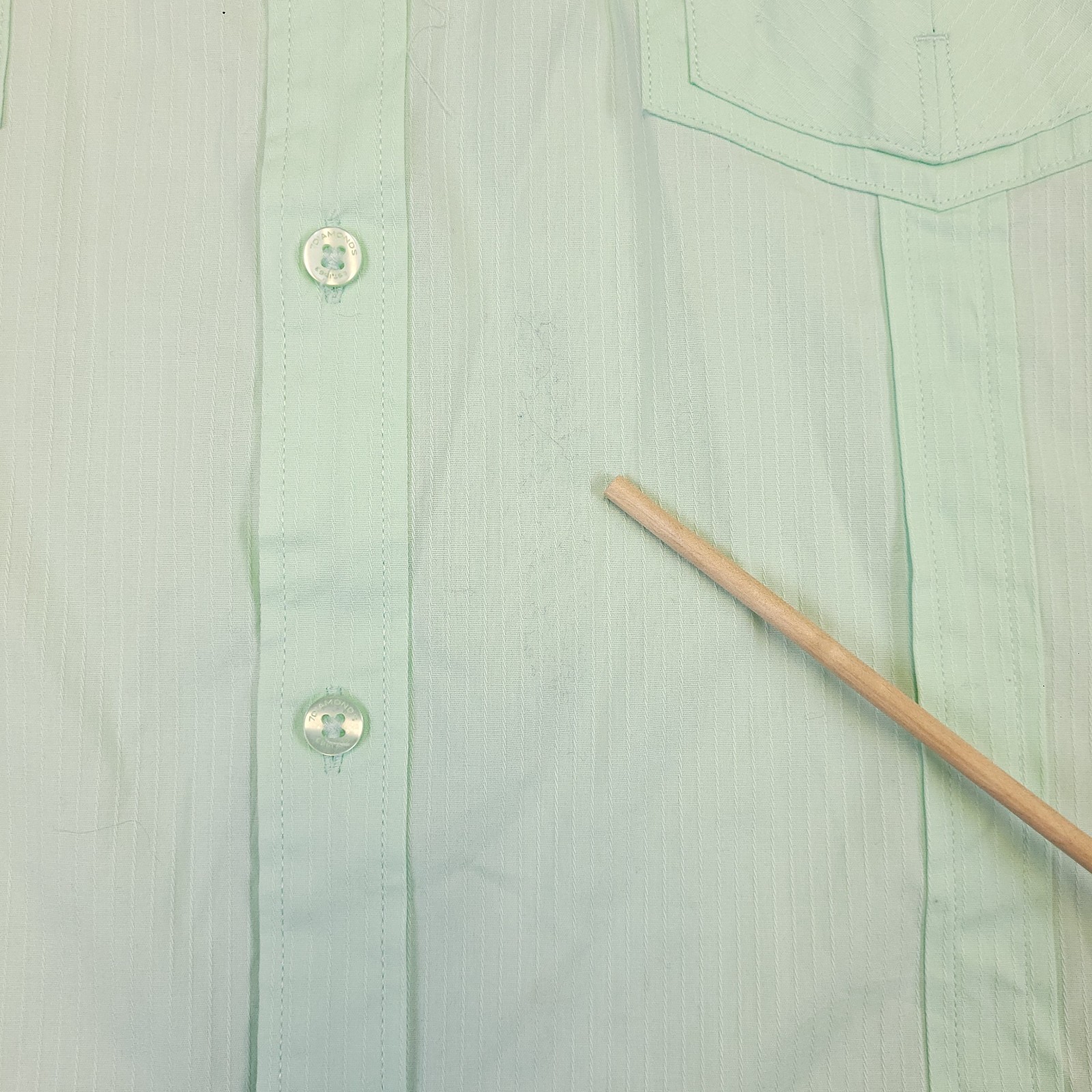 7D 7 Diamonds Hall Of Fame Mens 2XL Western Shirt Mint Green Dual Pocket Stretch