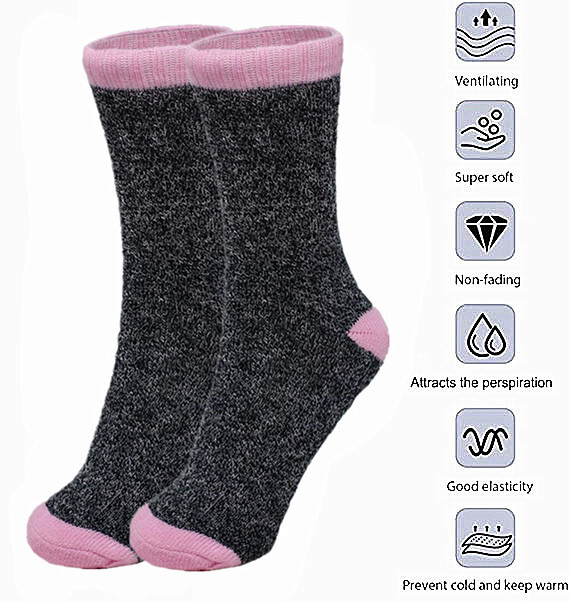 3-12 Pairs Winter Womens Warm Thermal Heated Heavy Duty Boots Crew Socks 9-11