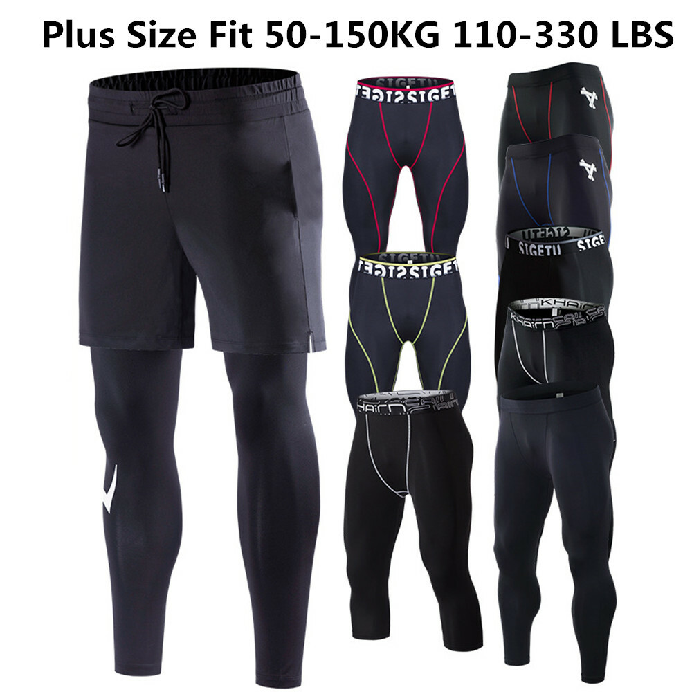 Big Size Men’s Compression Running Pants Sportswear Fitness Gym Trousers S-7XL