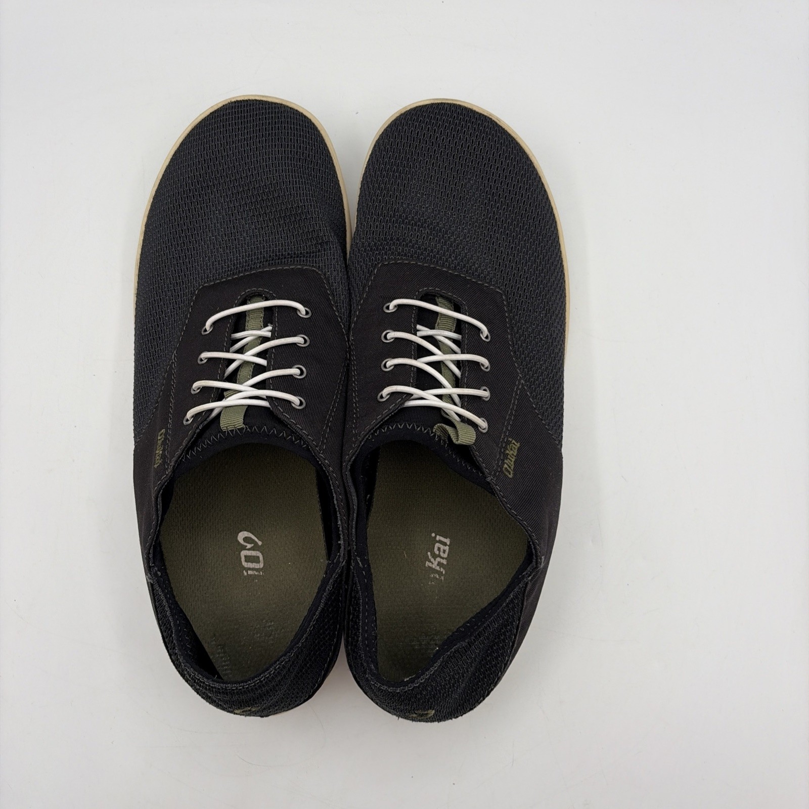 Olukai Men’s Nohea Moku Boat Shoes Slip On Sneakers Black Size 11 US
