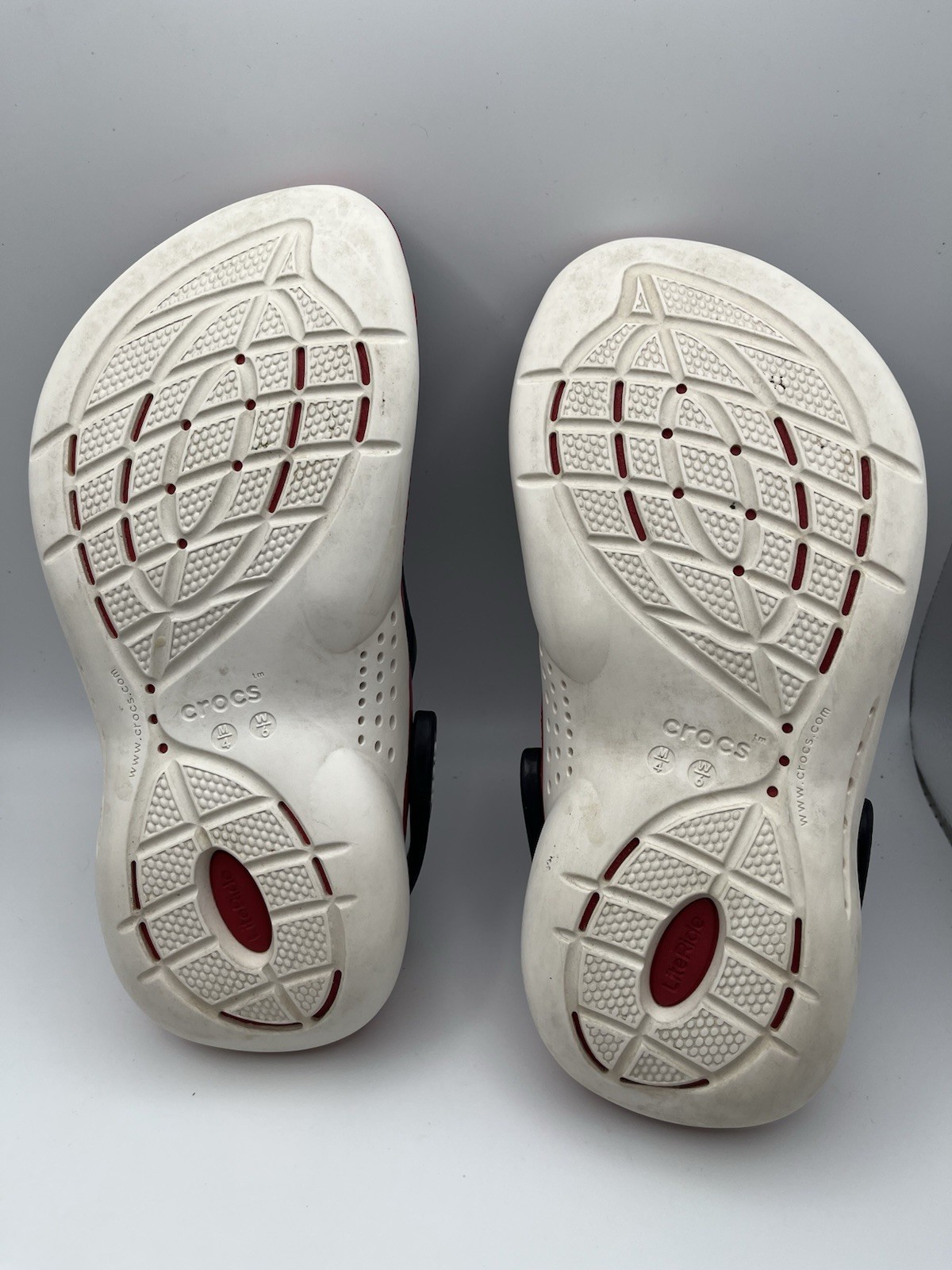 Crocs LiteRide 360 Clog Black Red, Men 4 Women 6, Water Comfort Slip On. EUC