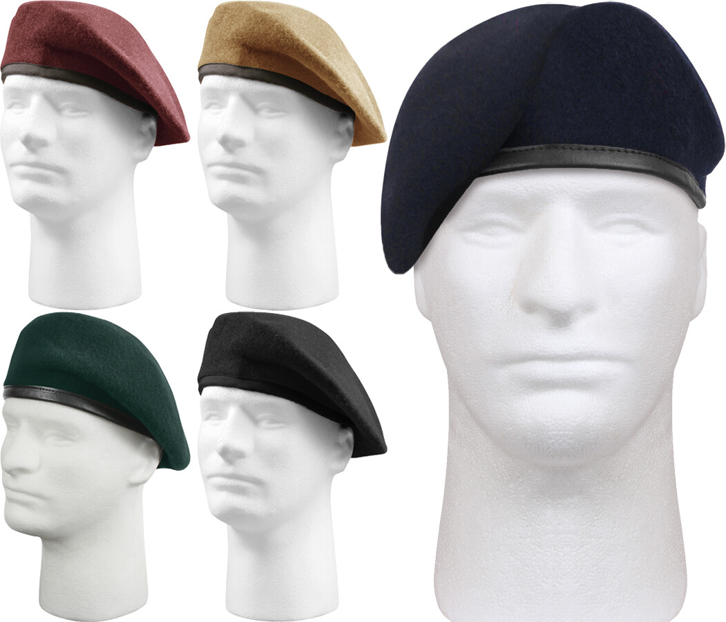 Military Wool Beret – Inspection Ready Pre-Shaved Badge Tactical US Army JROTC
