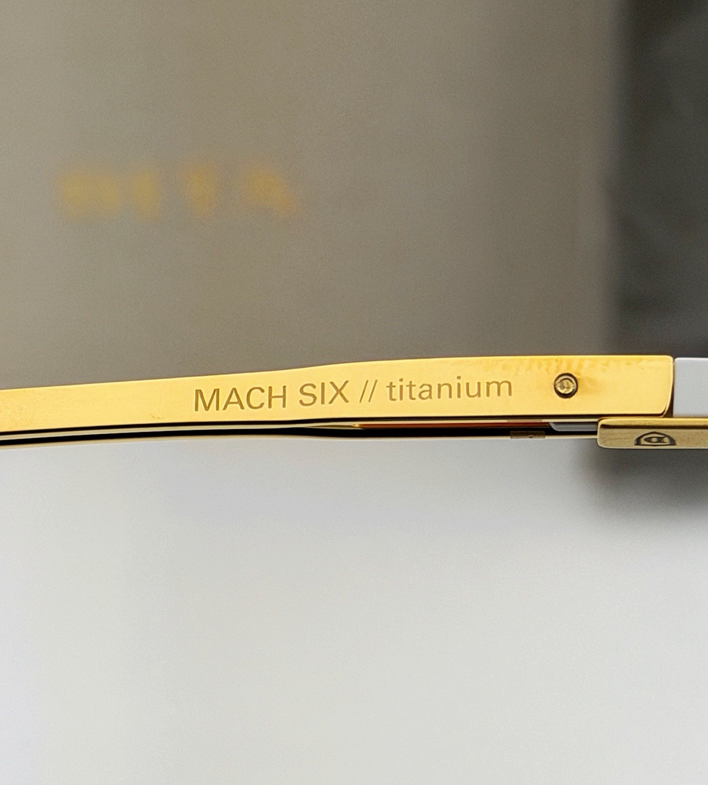 DITA Mach-Six Sunglasses Yellow Gold Matte White Gray Gradient 62mm DTS121-62-07