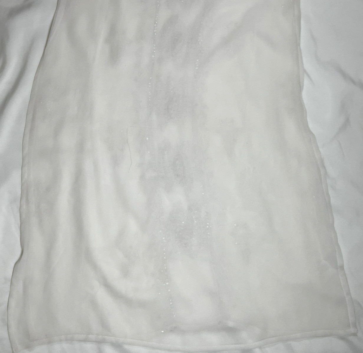 Tokyo Denim Beaded Embroidered Sheer White Floral Silver Sequin Dress M Size