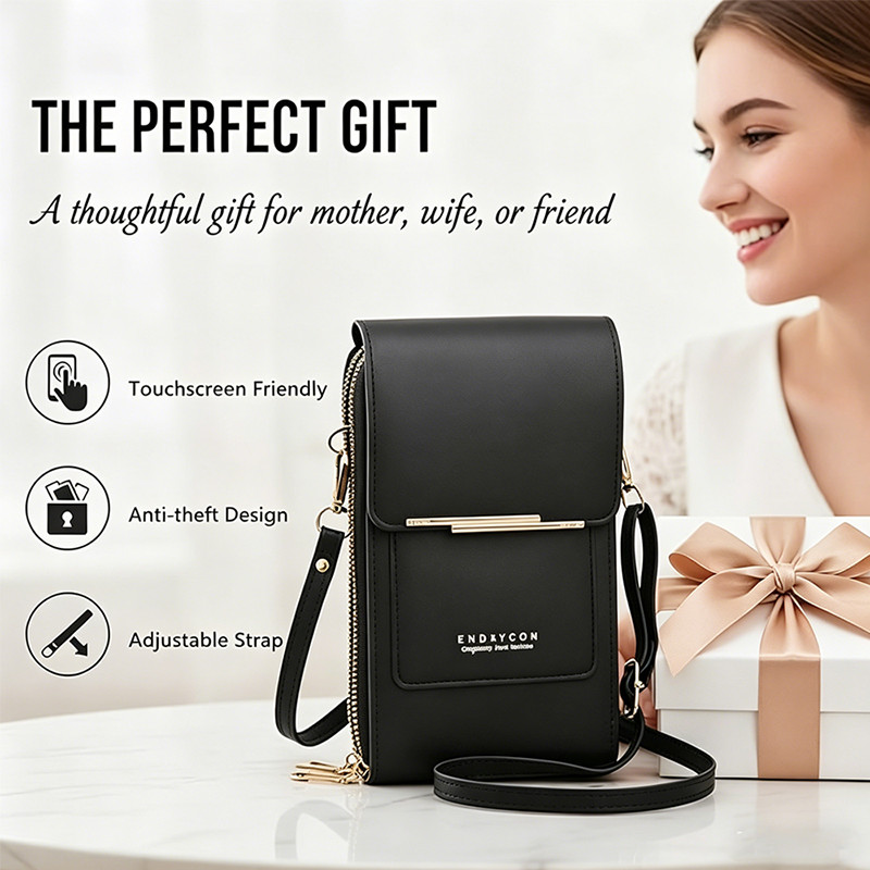 Crossbody Touch Screen Cell Phone Purse Women Leather Wallet Pouch Shoulder Bag