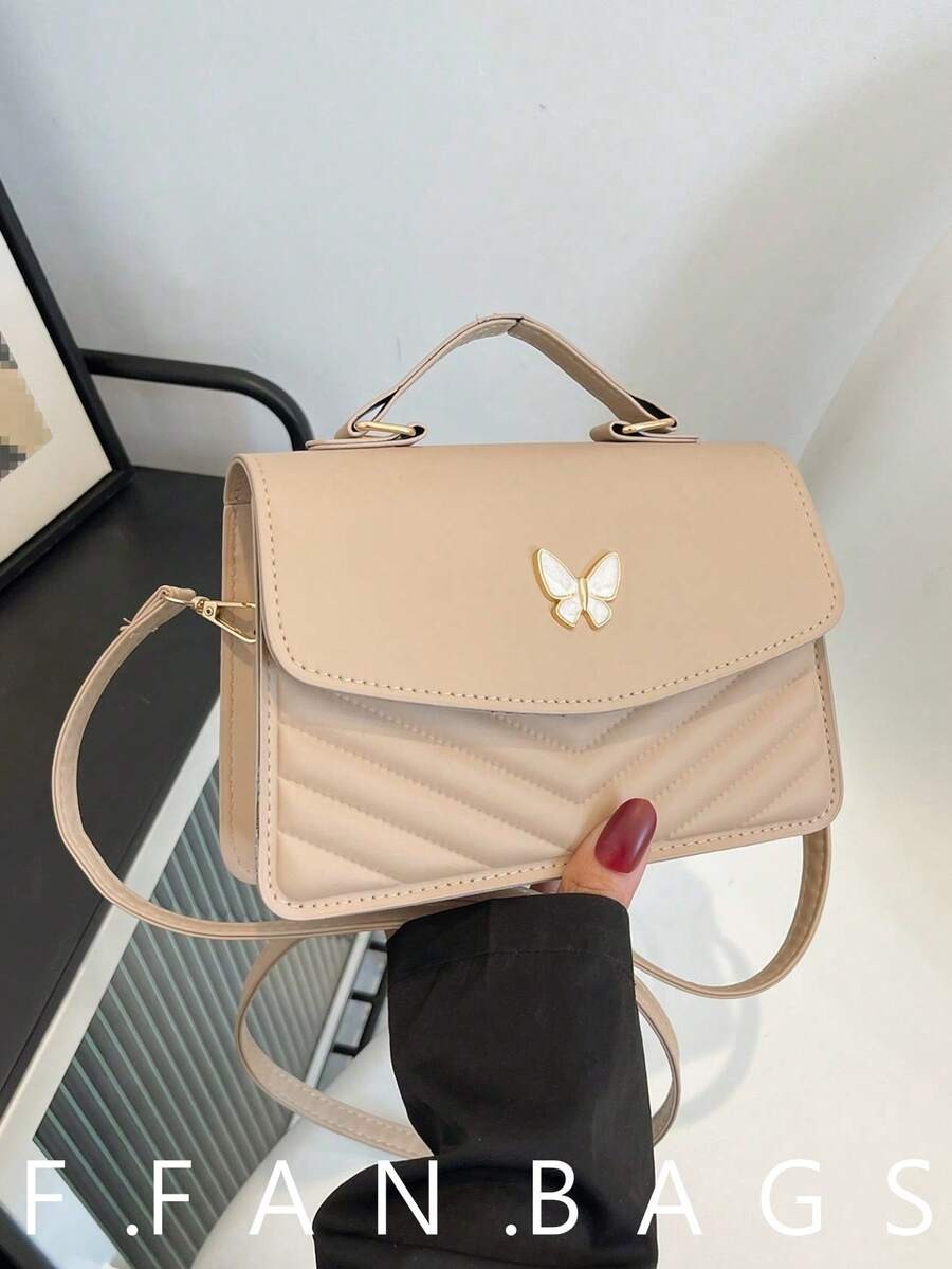 Women PU Leather Crossbody Bag Patchwork Bow Flap Square Shoulder Commute Purse
