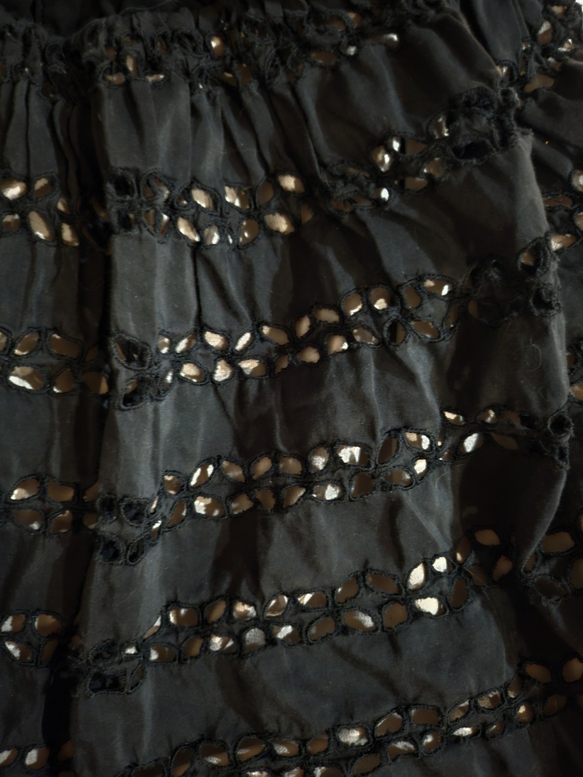 Alice + Olivia Black Peter Pan Collar Eyelet Mini Dress