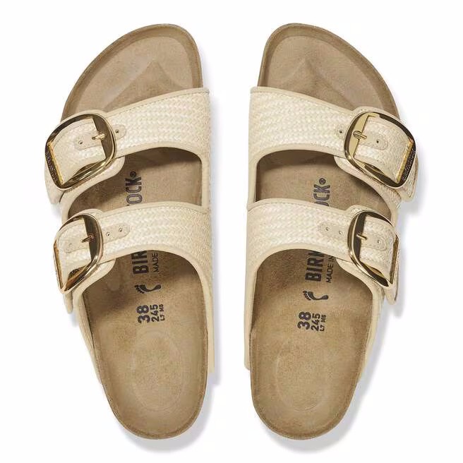 Birkenstock Arizona Big Buckle Textile Sandals 1029042 Narrow – Raffia Naturale