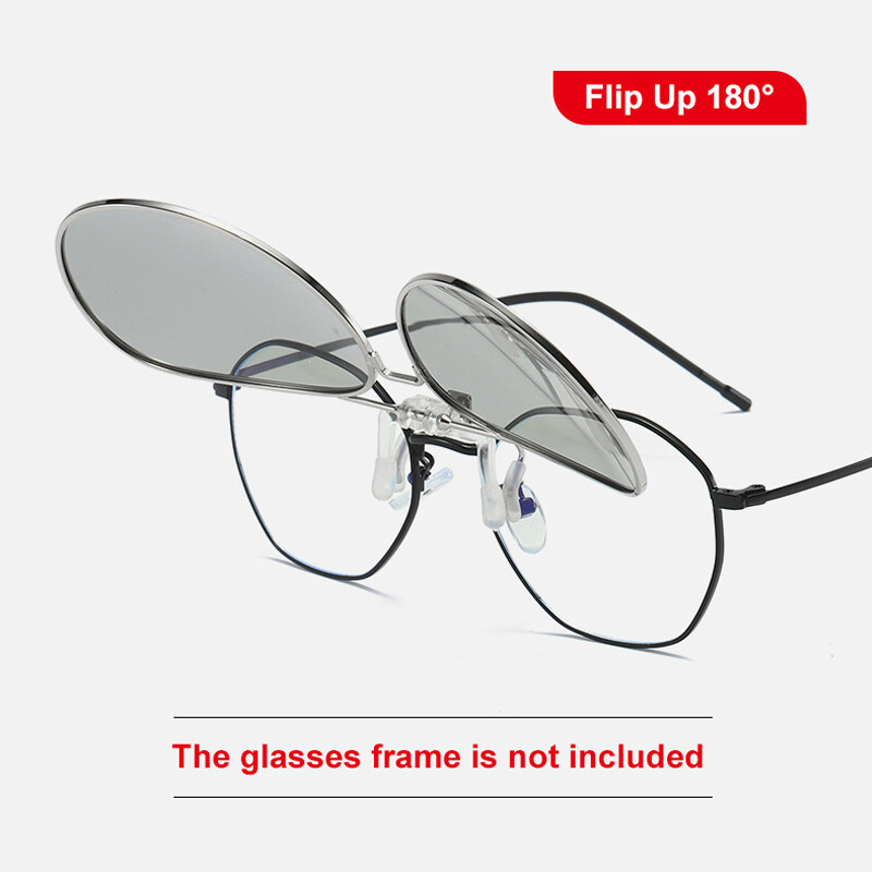 Polarized Clip On Sunglasses Anti-Glare Flip Up Lens for Prescription Glasses