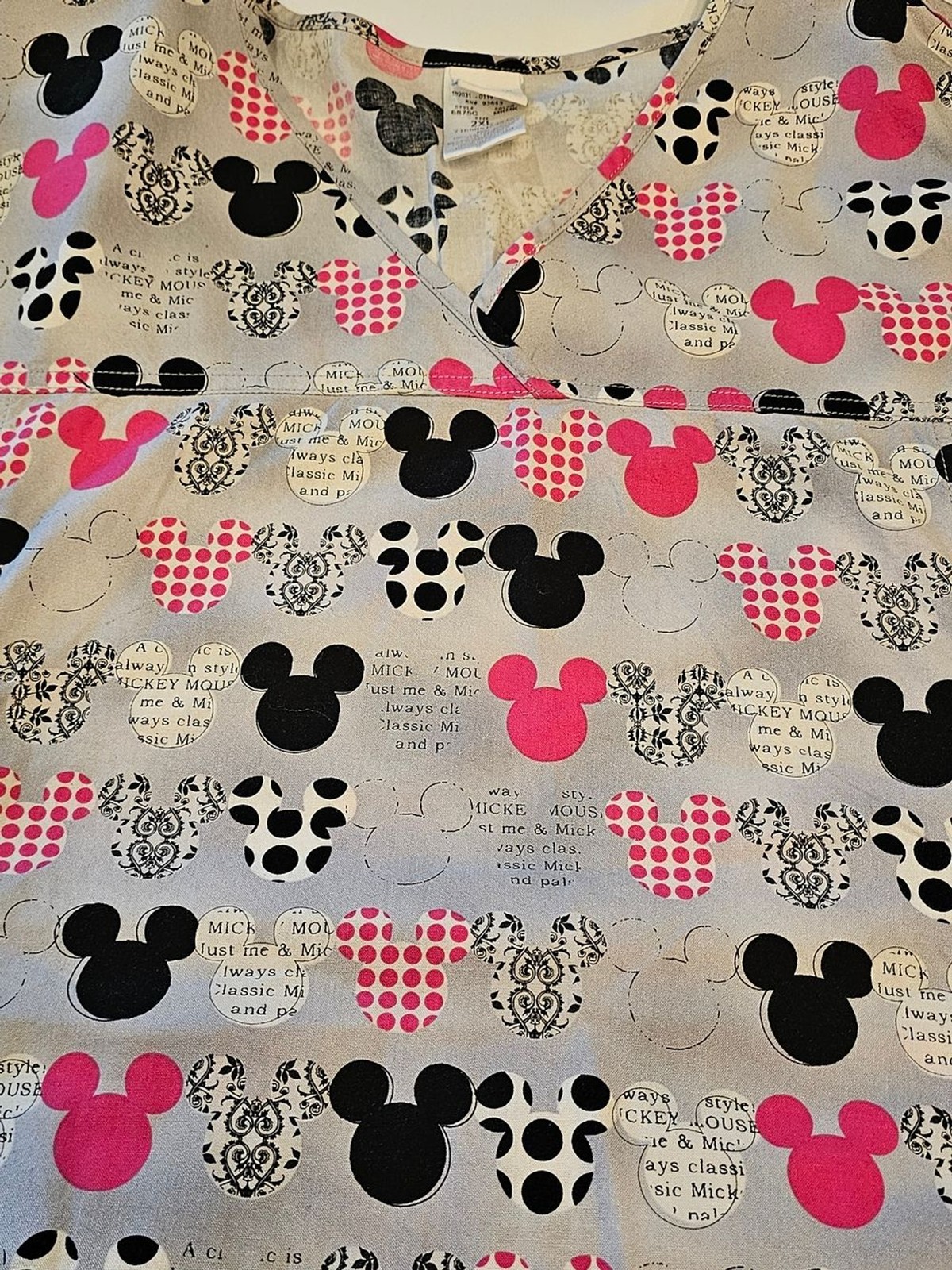Mickey Head Short Sleeve Scrub Top