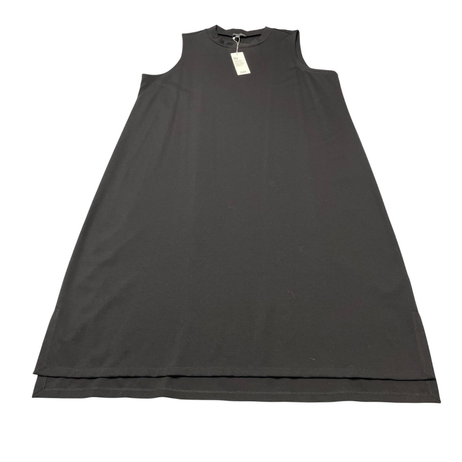 Eileen Fisher Dress Black Flex Tencel Ponte Size XL Capsule Minimalist Neutral