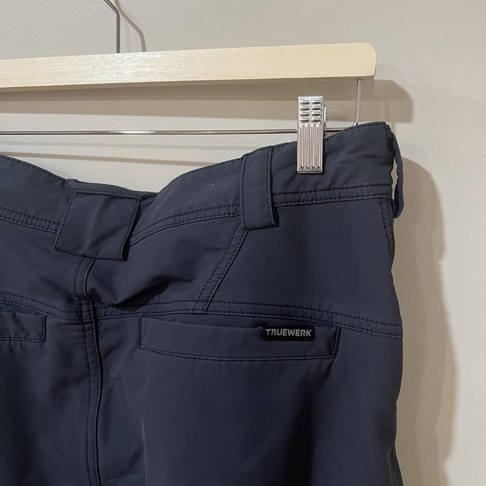 Truewerk T2 Werkpant Cargo Mens 34×32 Navy Dark Blue Workwear Stretch Utility