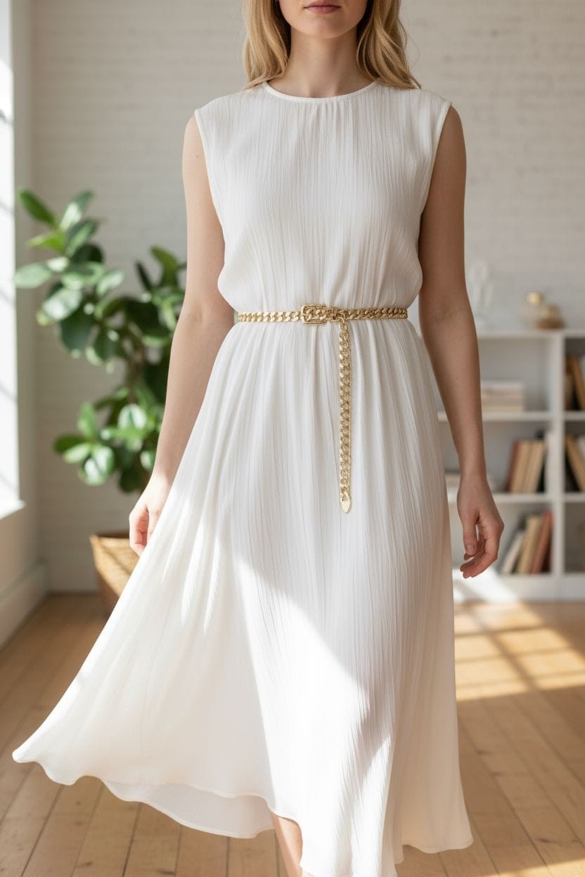 Lightweight Buckle Metal Waist Chain Link Belt Luxury For Women Gold