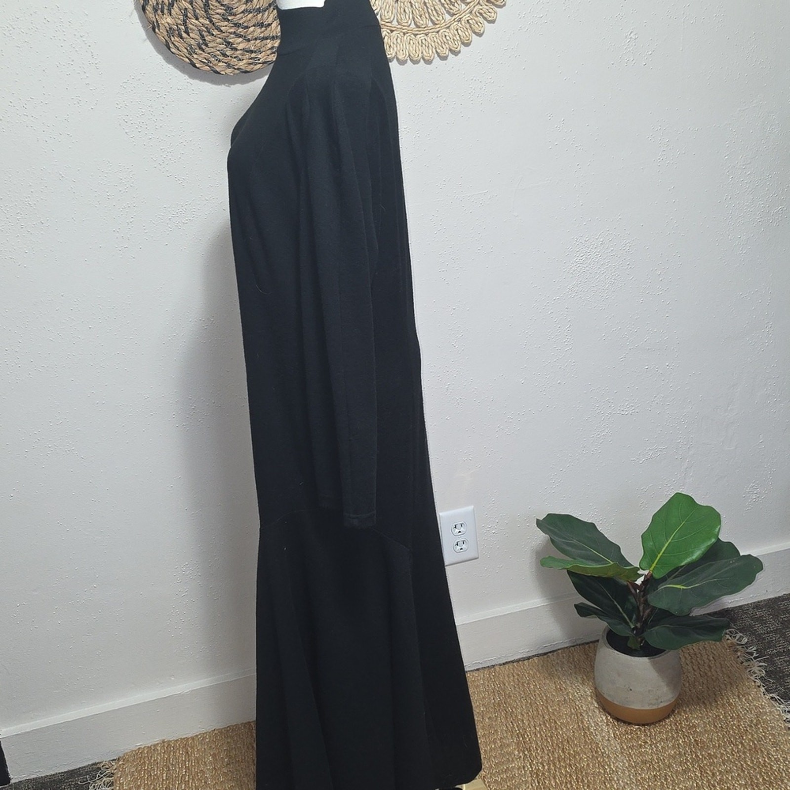 Lennie for Nina Leonard Black Turtleneck Maxi Length Capsule Wardrobe Women 14/L