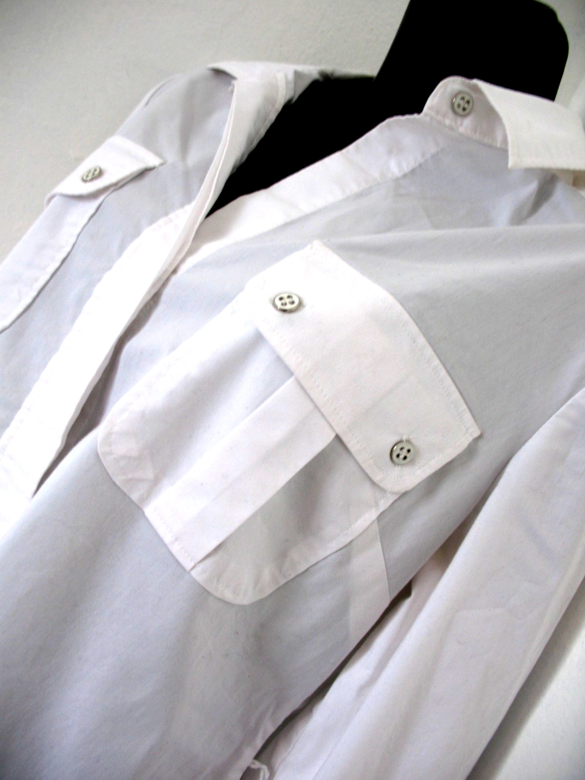 New York & Co. Blouse Western, White, Cotton, Polyester,Spandex, Medium.