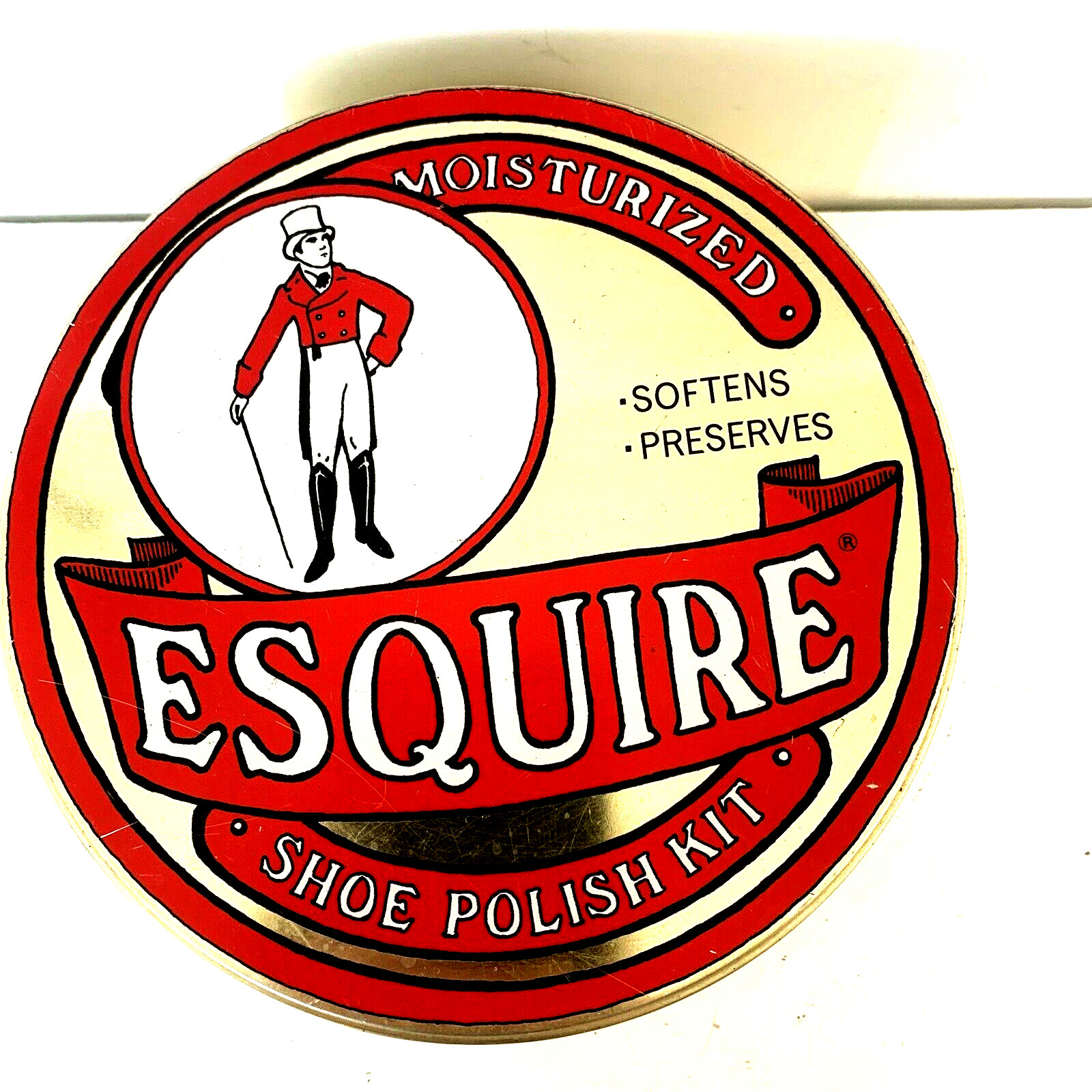 Vintage Esquire Shoe Polish Tin Advertising Collectible Made in England