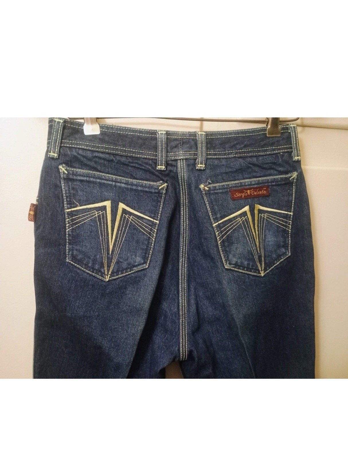 Vintage Sz32 (Actual W28 L29) SERGIO VALENTE RARE V POCKET High Waist Rise Jeans