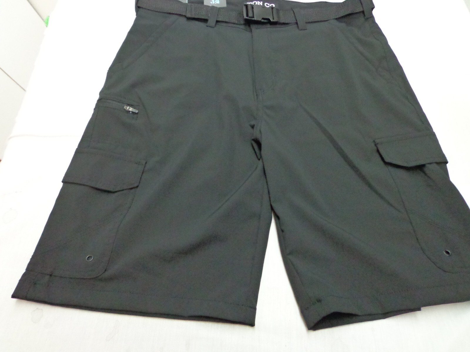 IRON CO. Hybrid Belted Shorts Black Size 34 NEW