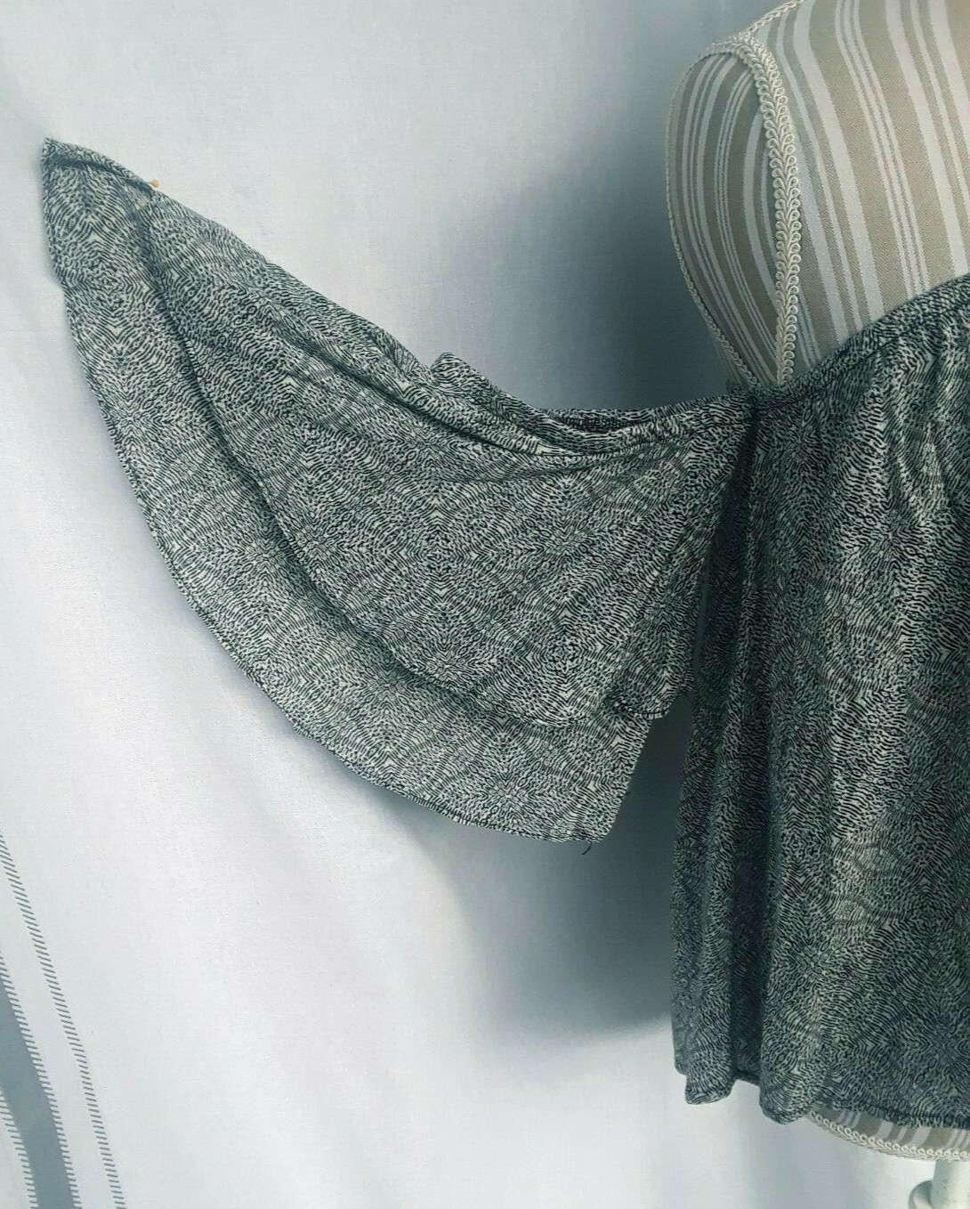 TA1-10 Dainty Hooligan bare shoulder 3/4 ruffled sleeve woman’s blouse