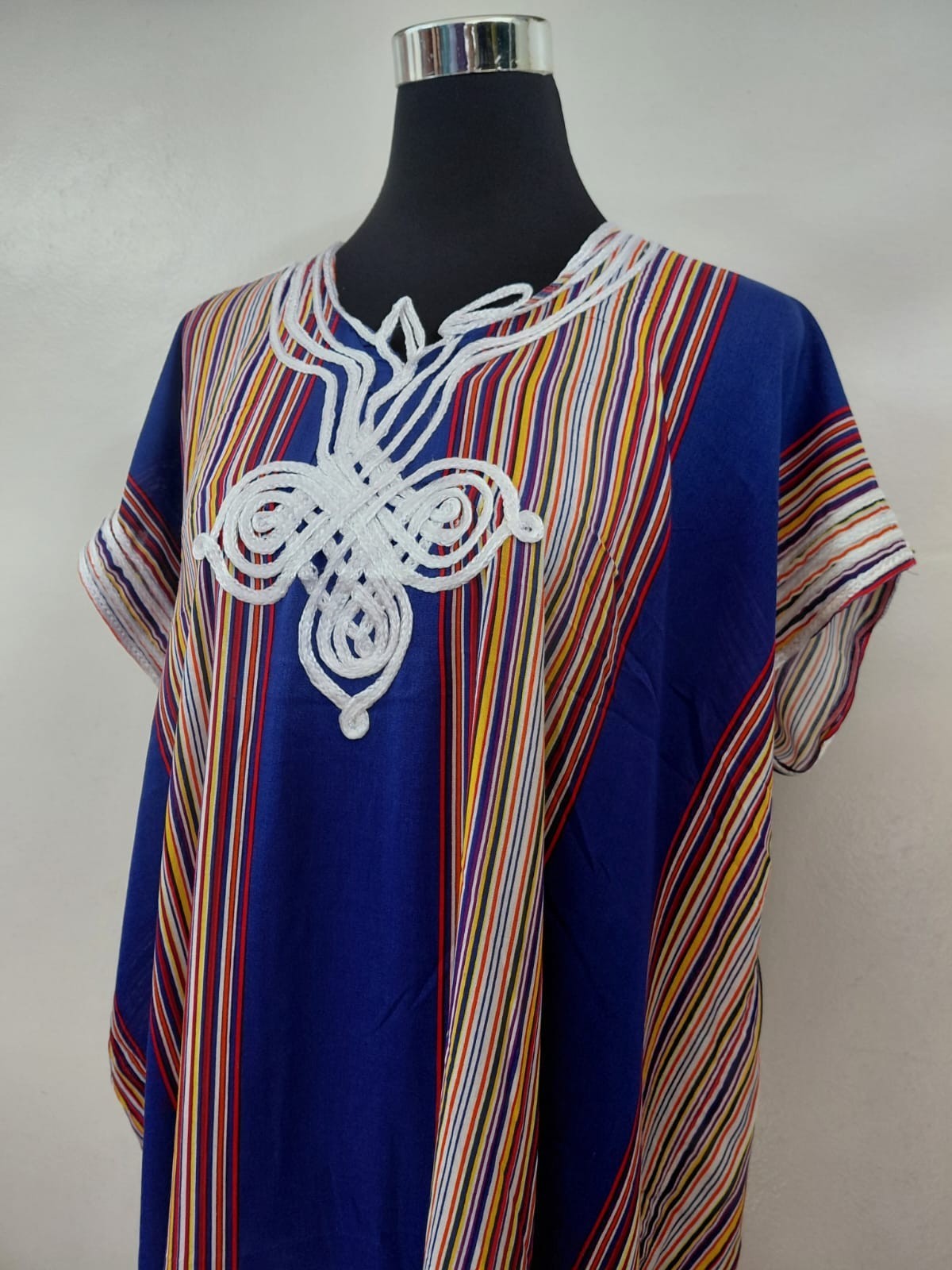 Moroccan Style Kaftan Maxi Dress Embroidery Abaya boho Beach Cover Summer S M L