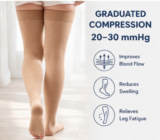 NEWZILL Thigh High Compression Socks for Women 20–30 mmHg Support Stockings