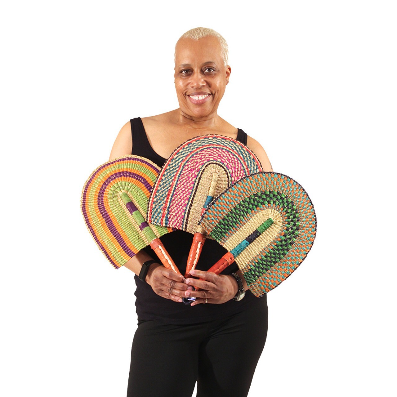 Burkina Faso, Hand Fan | Home Decor | Lightweight, Handmade Hand Fan – 16″ Long.