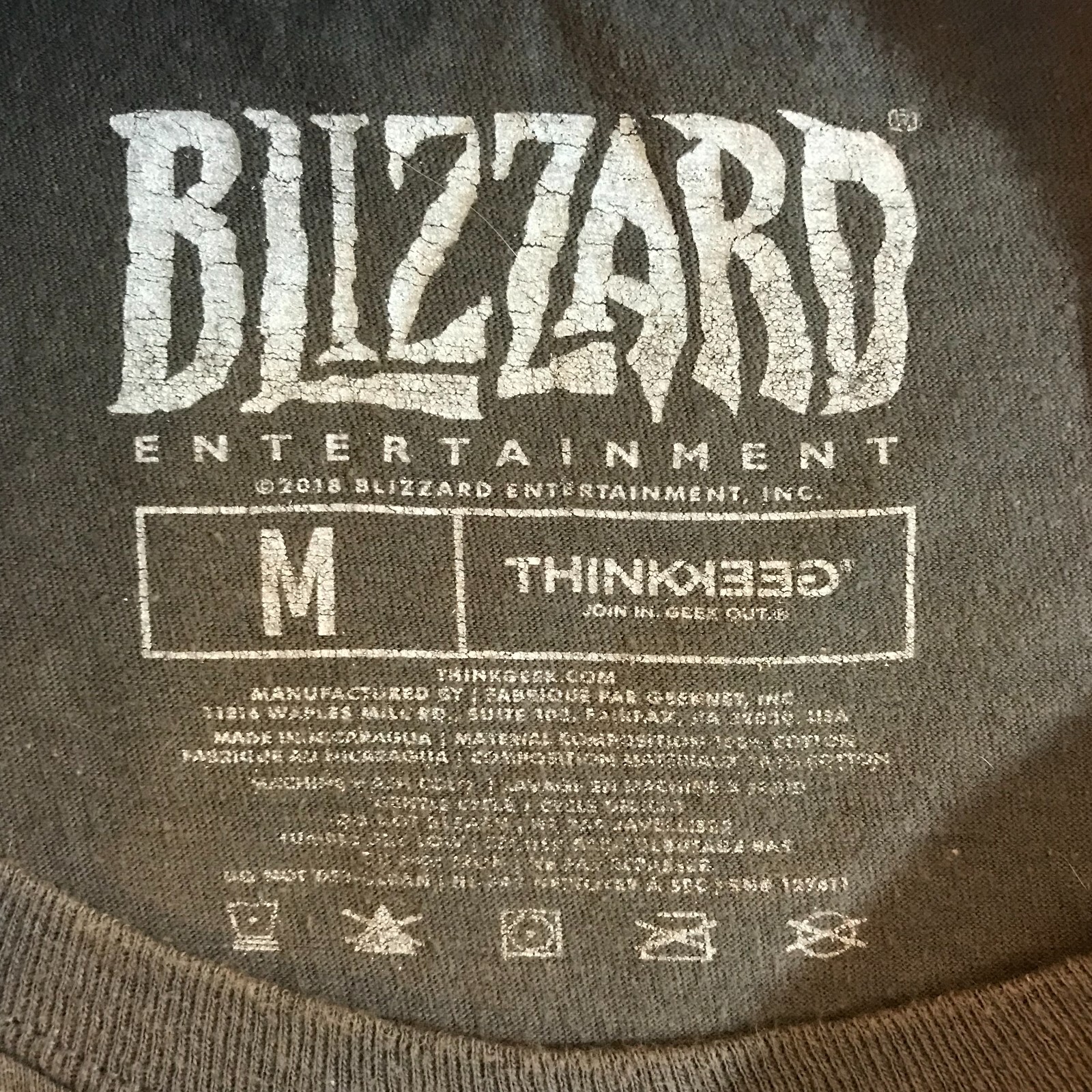 Overwatch Game Blizzard T-Shirt Mens Medium Brown Short Sleeve 2018 Think Geek