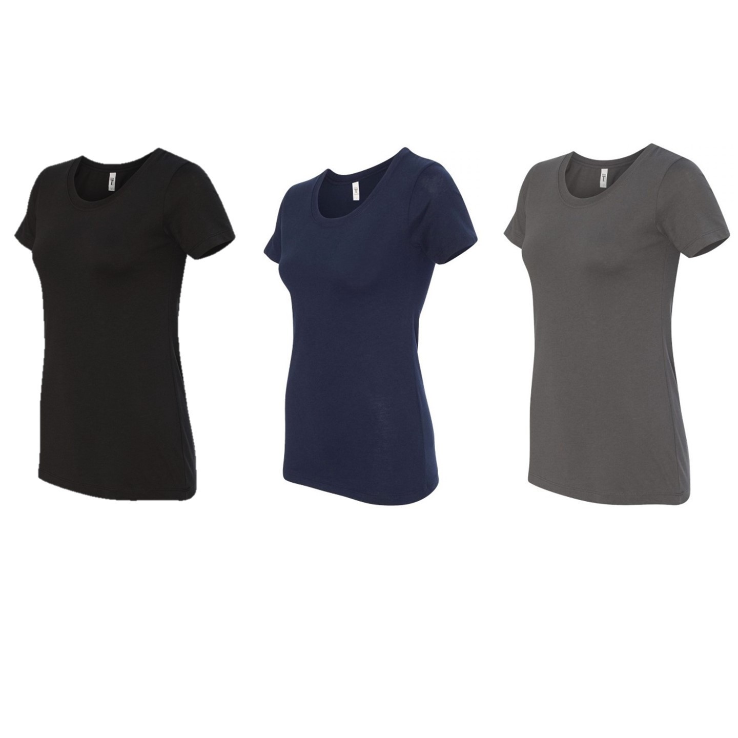 Women’s Basic Fitted T-Shirts Short Sleeves Cotton Assorted Color Plain Tees Set